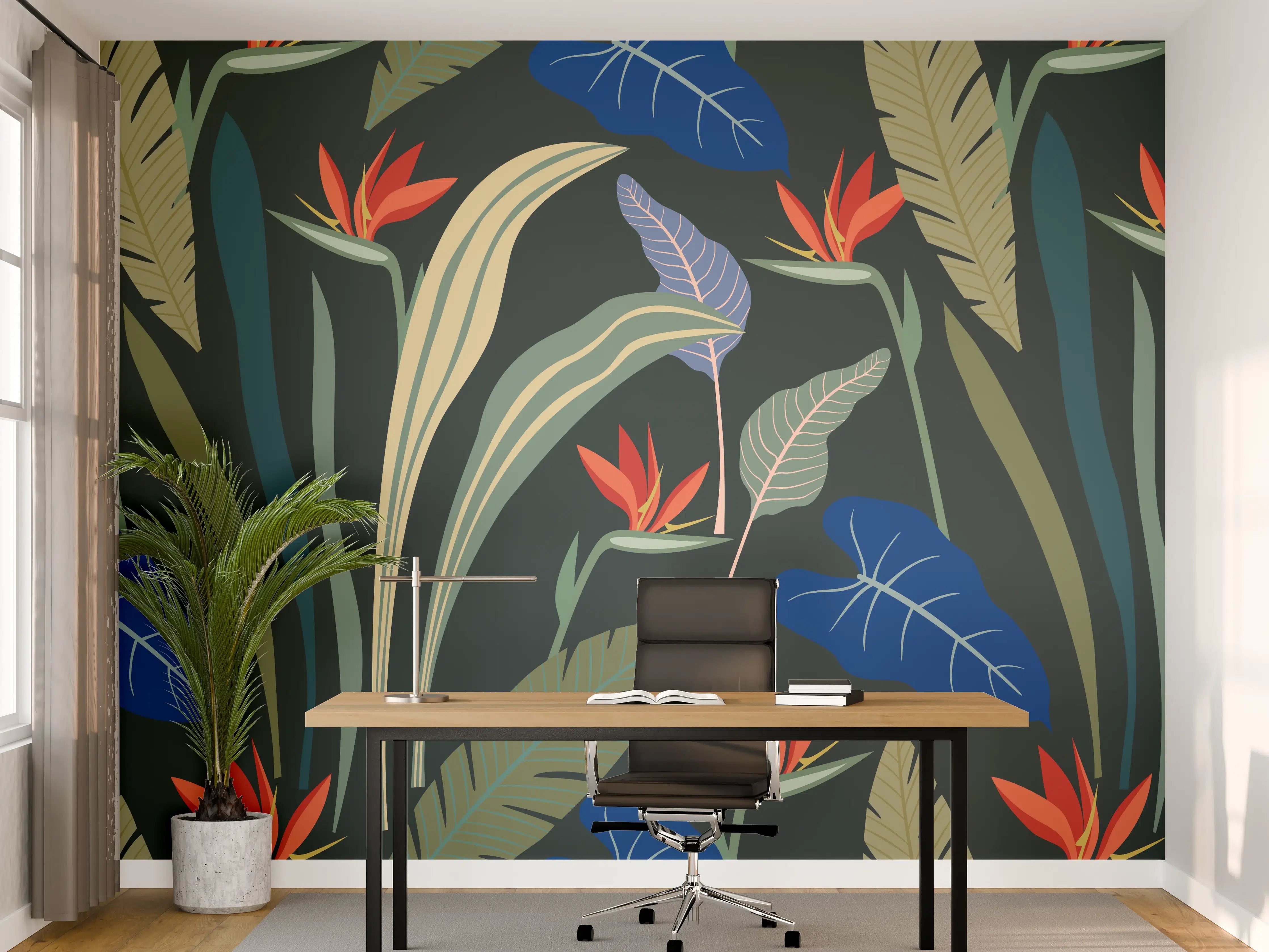 Büro Wandgestaltung - Strelitzia Tropische Blütenpracht