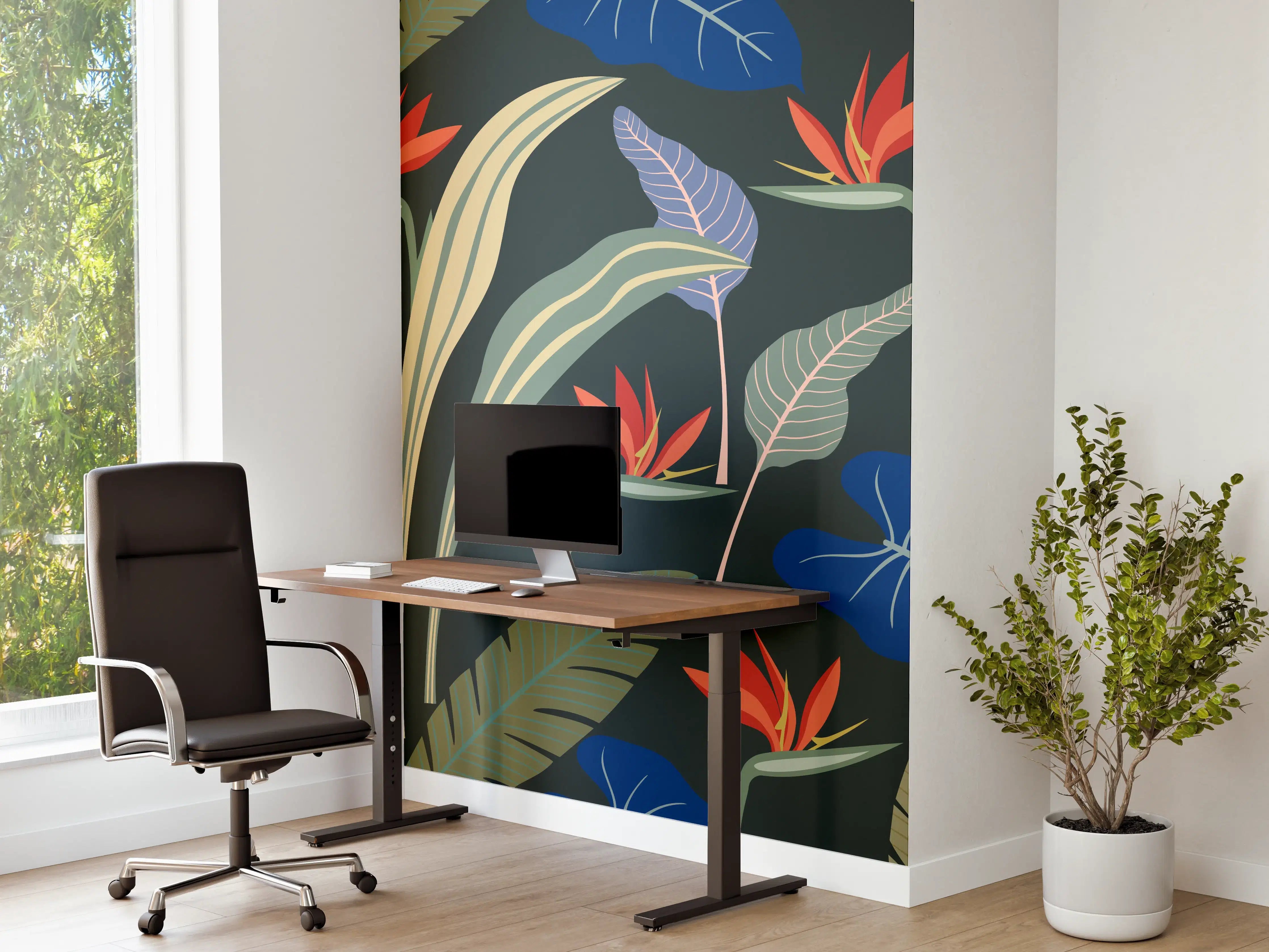 Büro Wandgestaltung - Strelitzia Tropische Blütenpracht