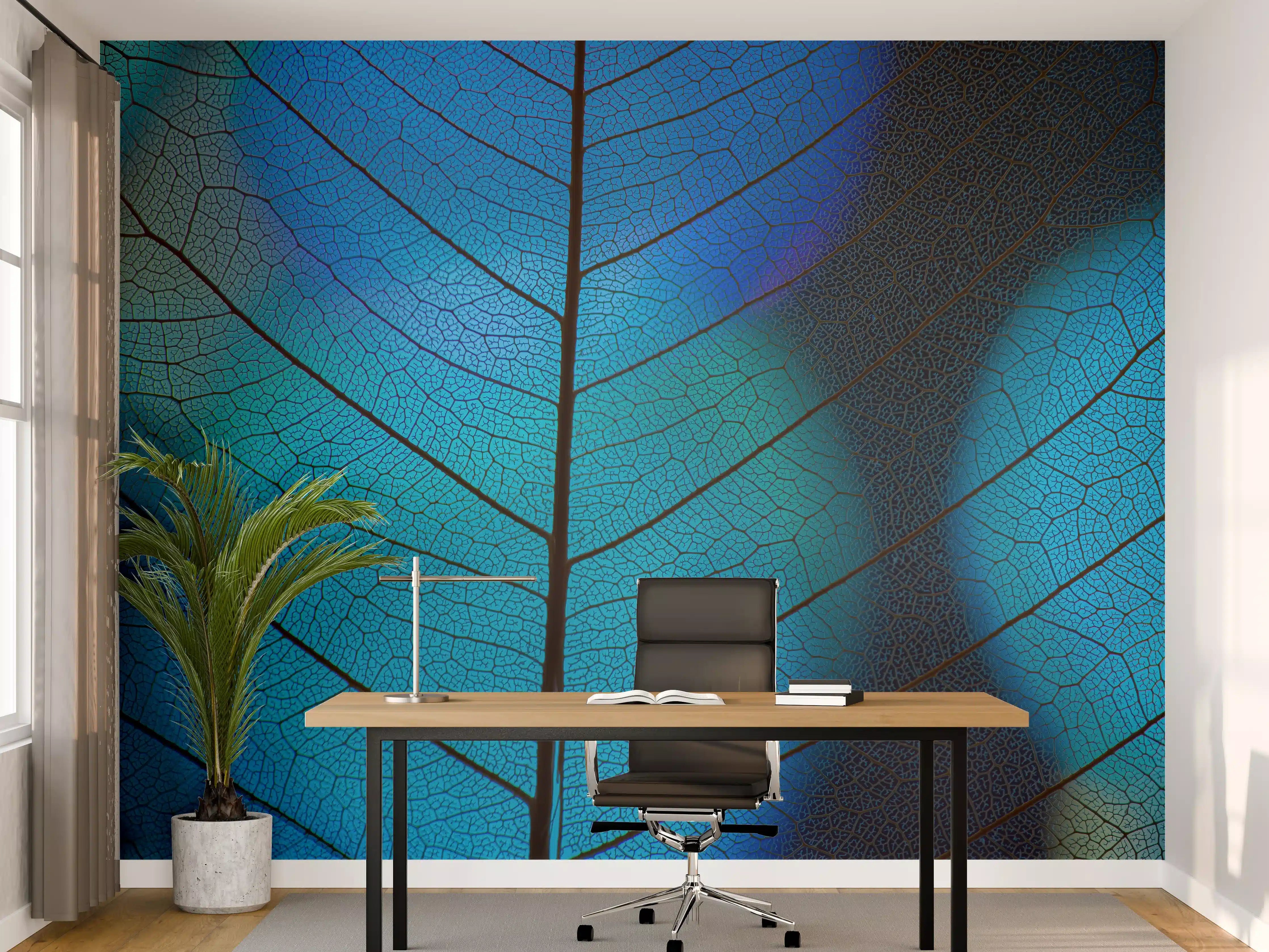 Büro Wandgestaltung - Strukturierte Blatt-Venen Textur