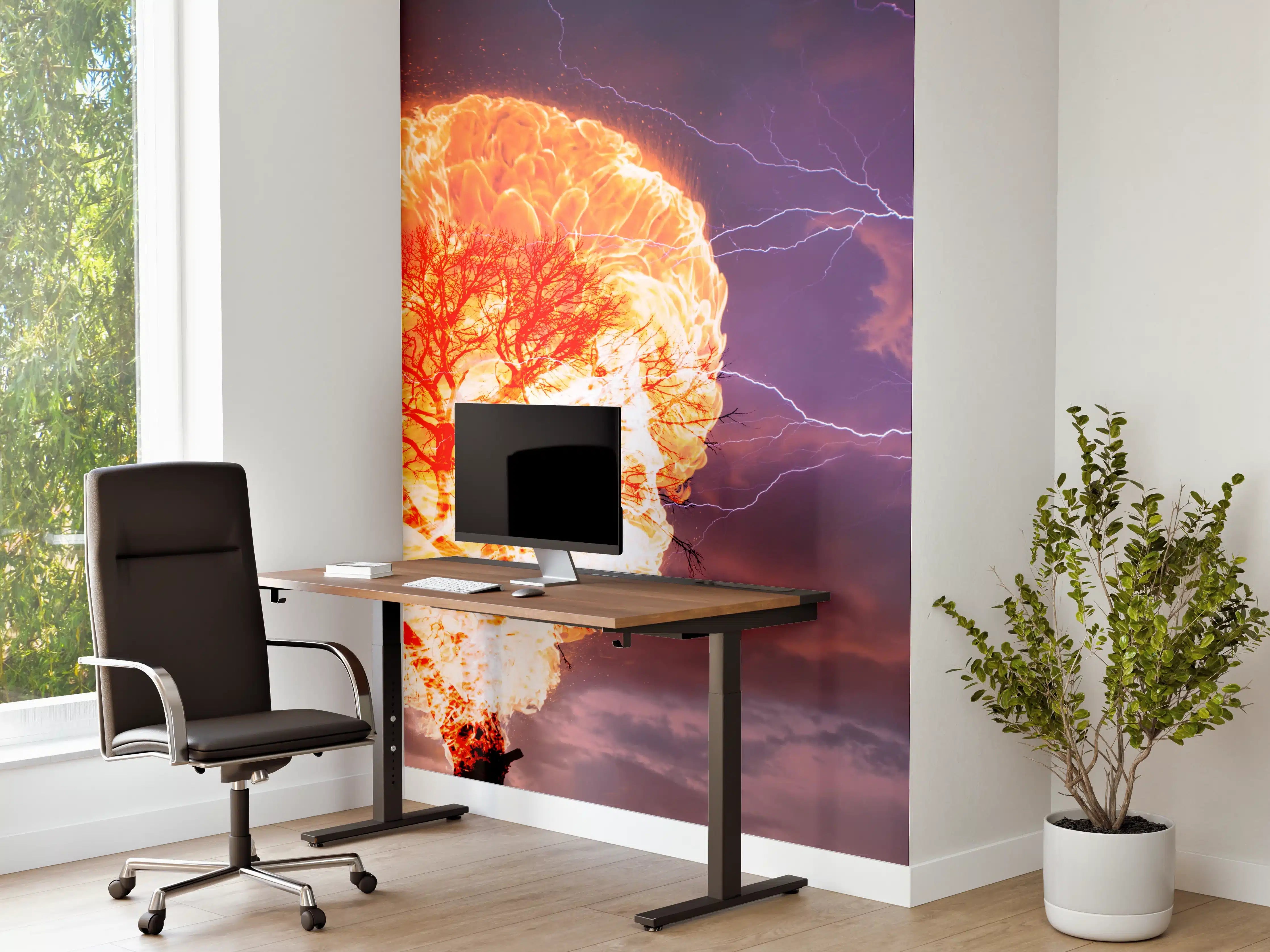 Büro Wandgestaltung - Sturm Baum Brand Blitz