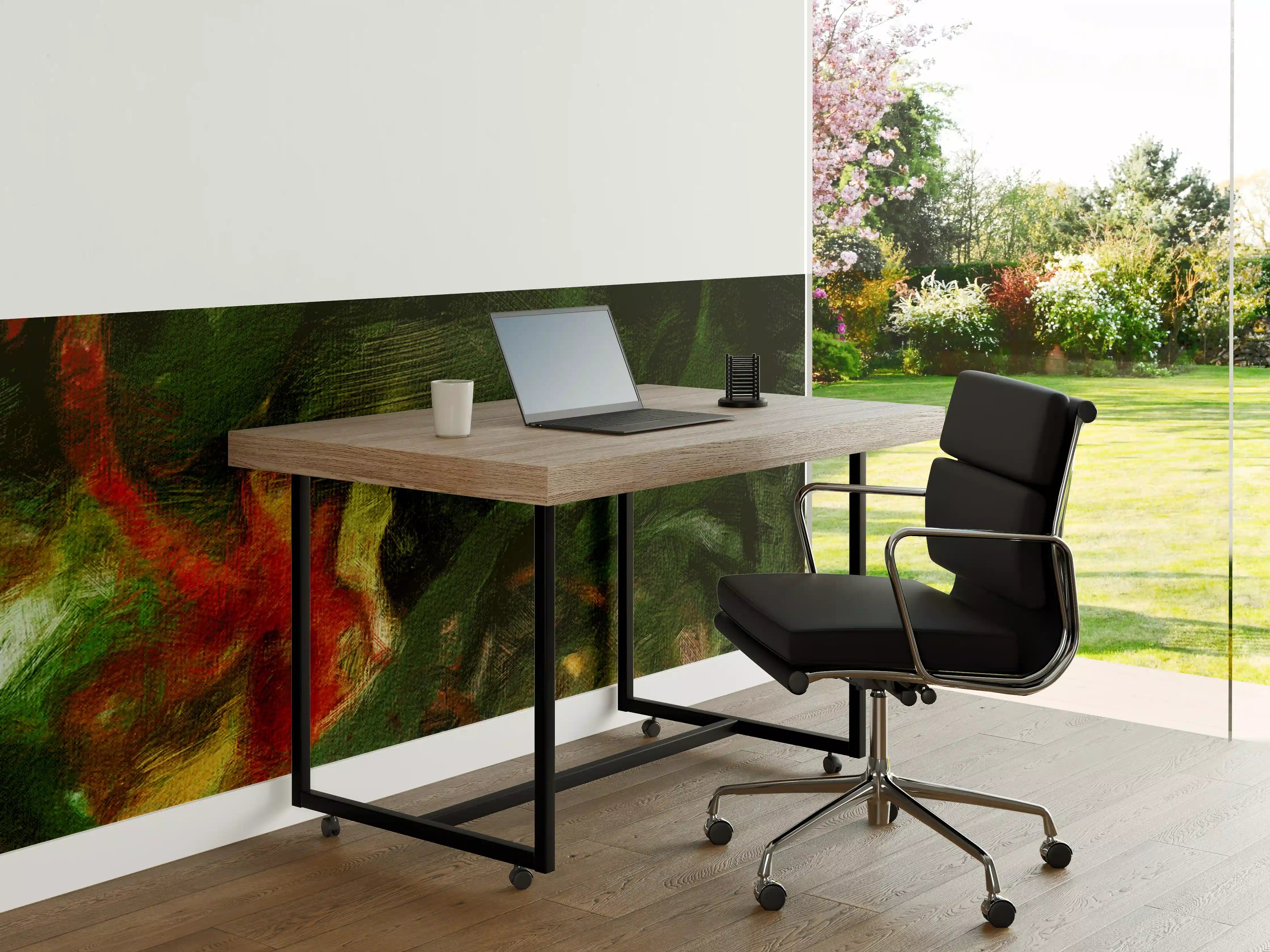 Büro Wandgestaltung - Surreale Grüntöne Öltextur
