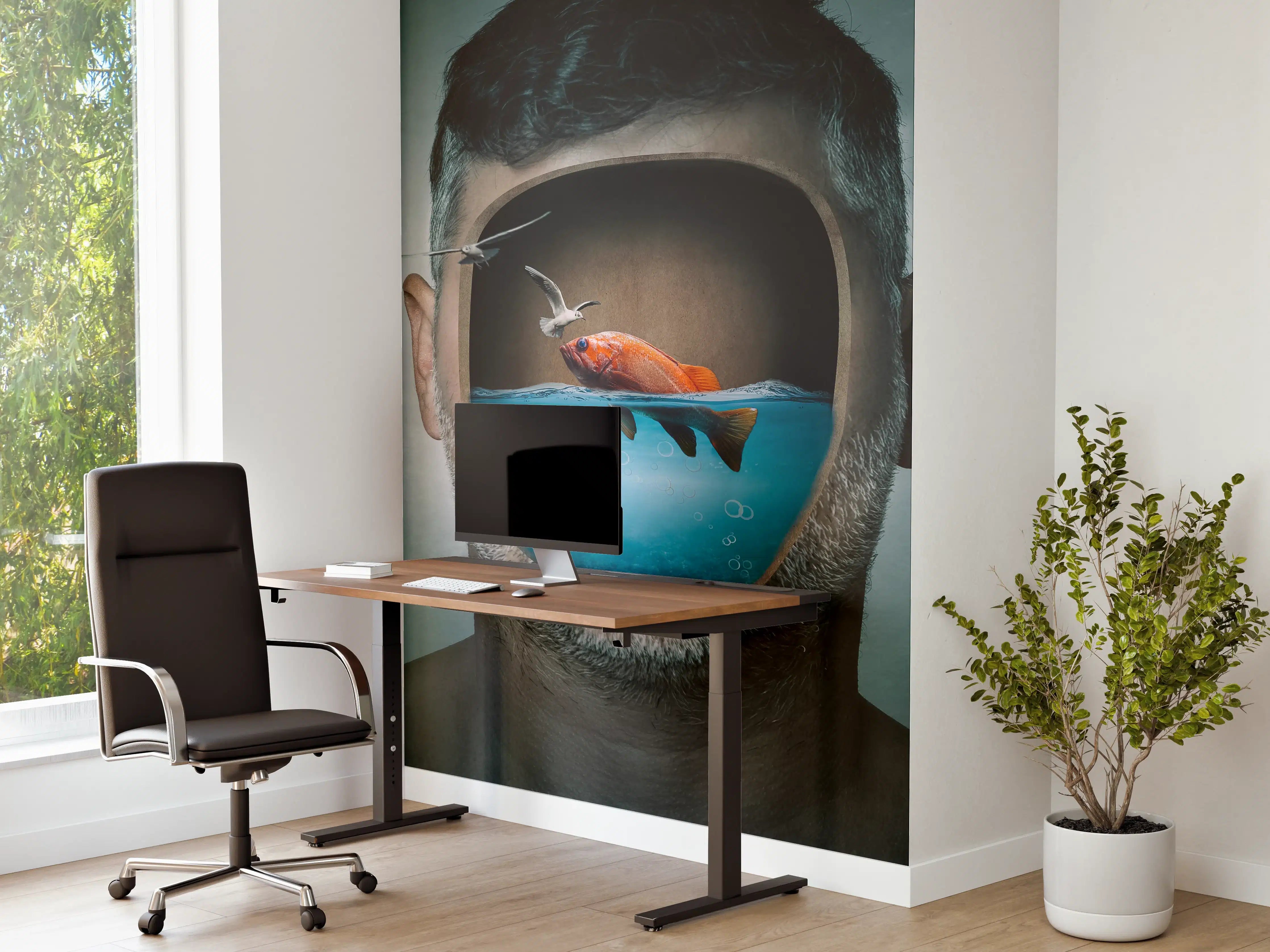 Büro Wandgestaltung - Surreales Wasser-Gesicht Porträt