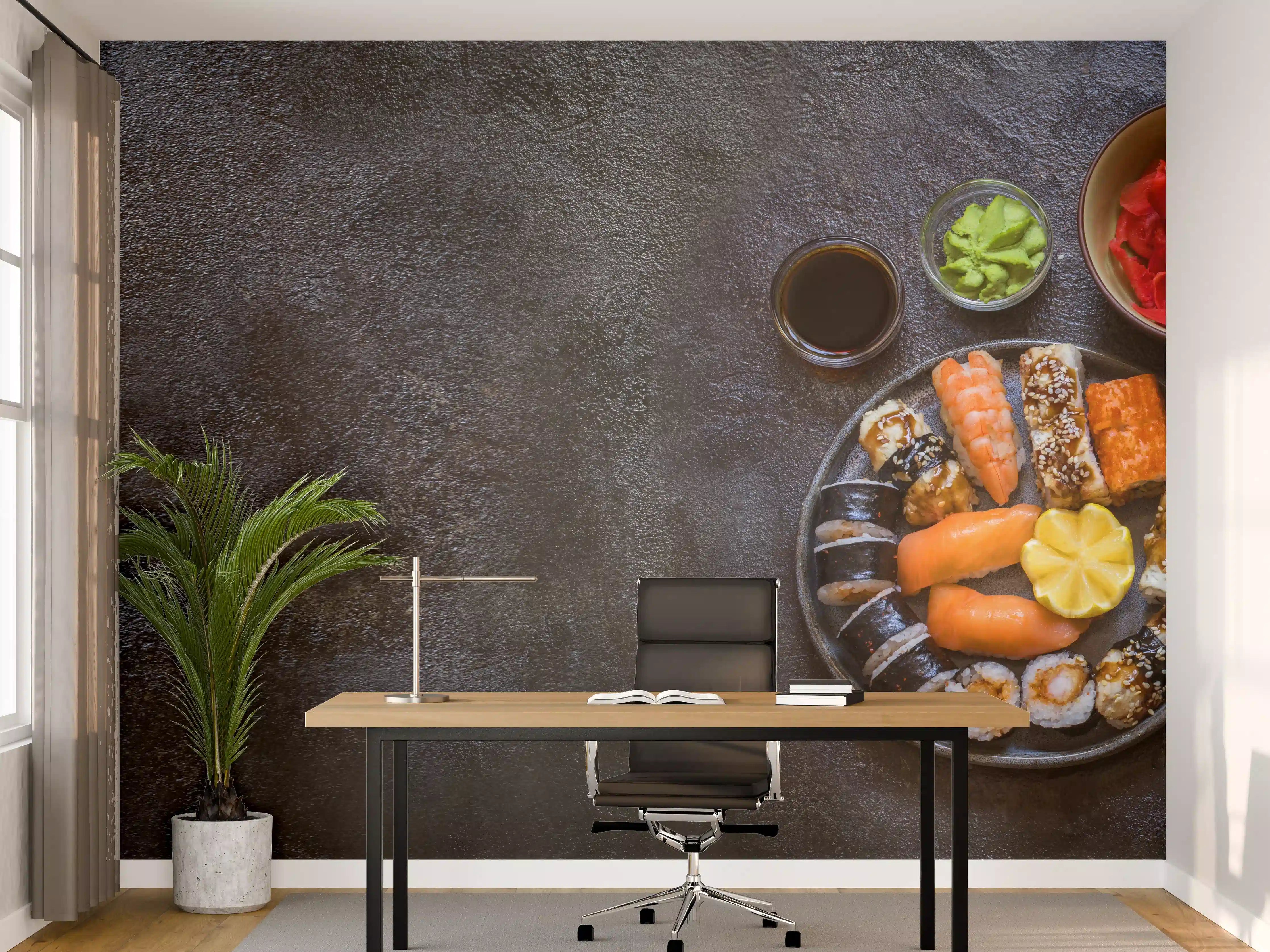 Büro Wandgestaltung - Sushi-Bowl mit Lachs