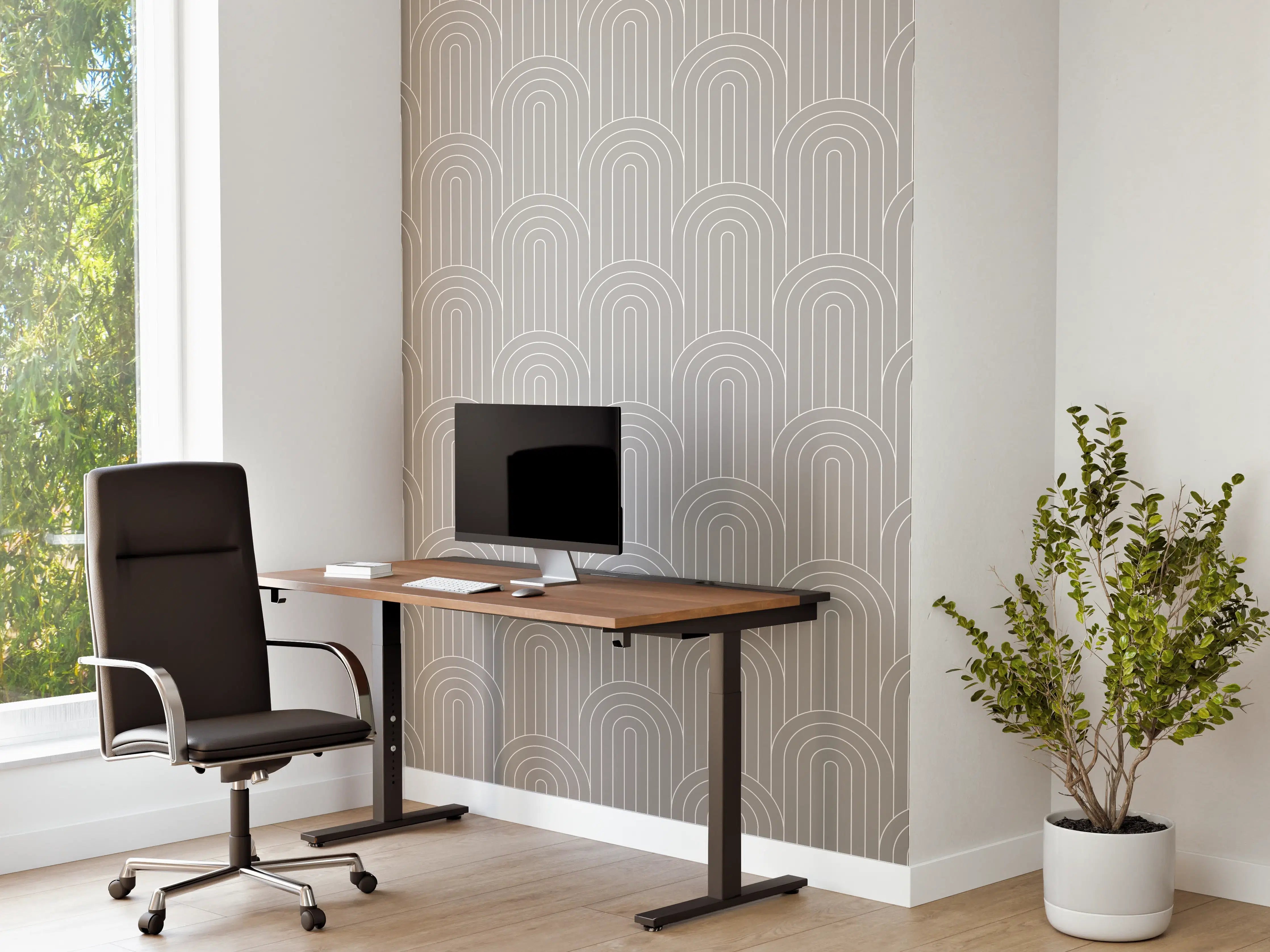 Büro Wandgestaltung - Symmetrische Arcatemarmor-Textur in Grau