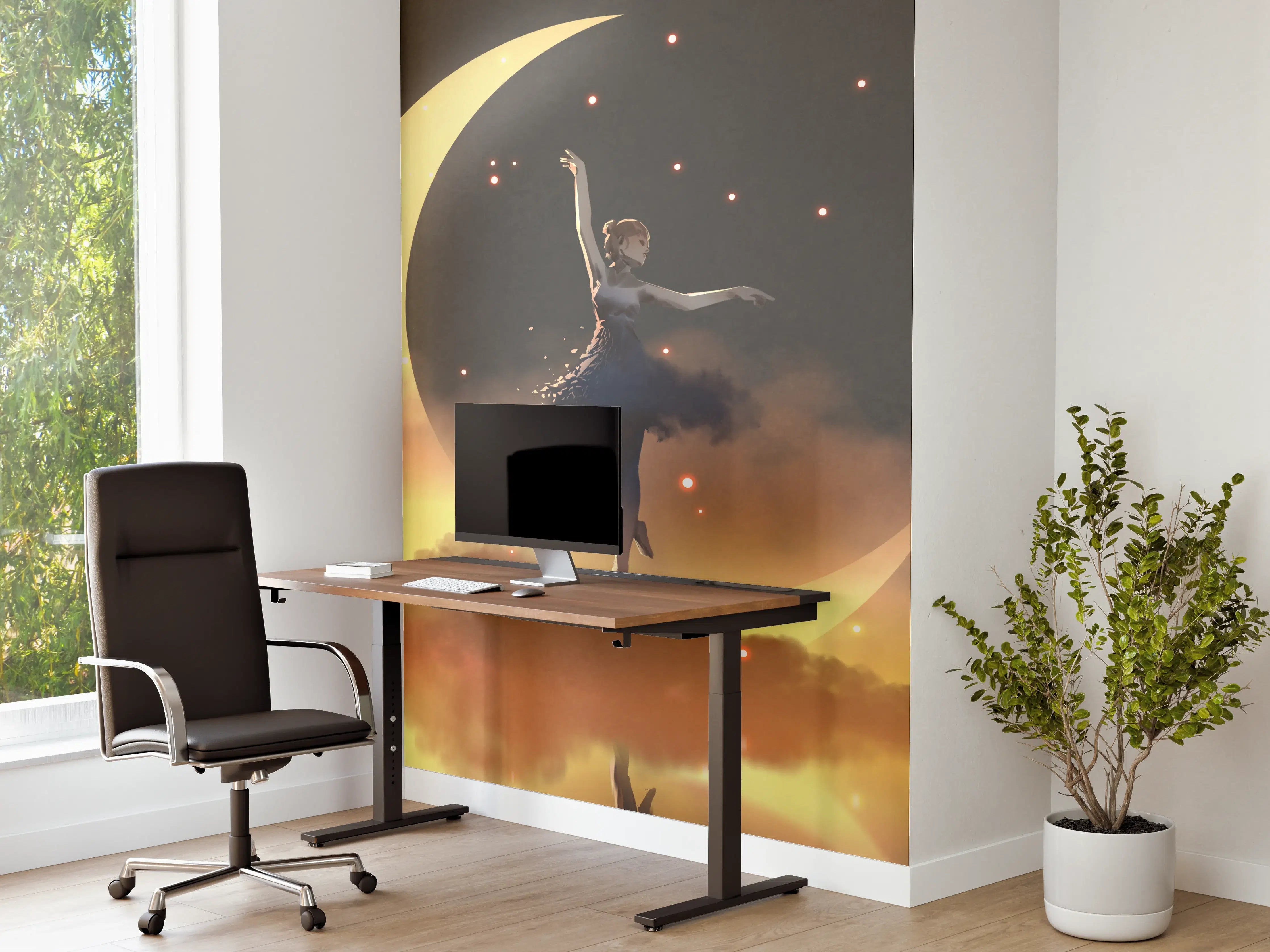 Büro Wandgestaltung - Tänzerin auf Mondsichel