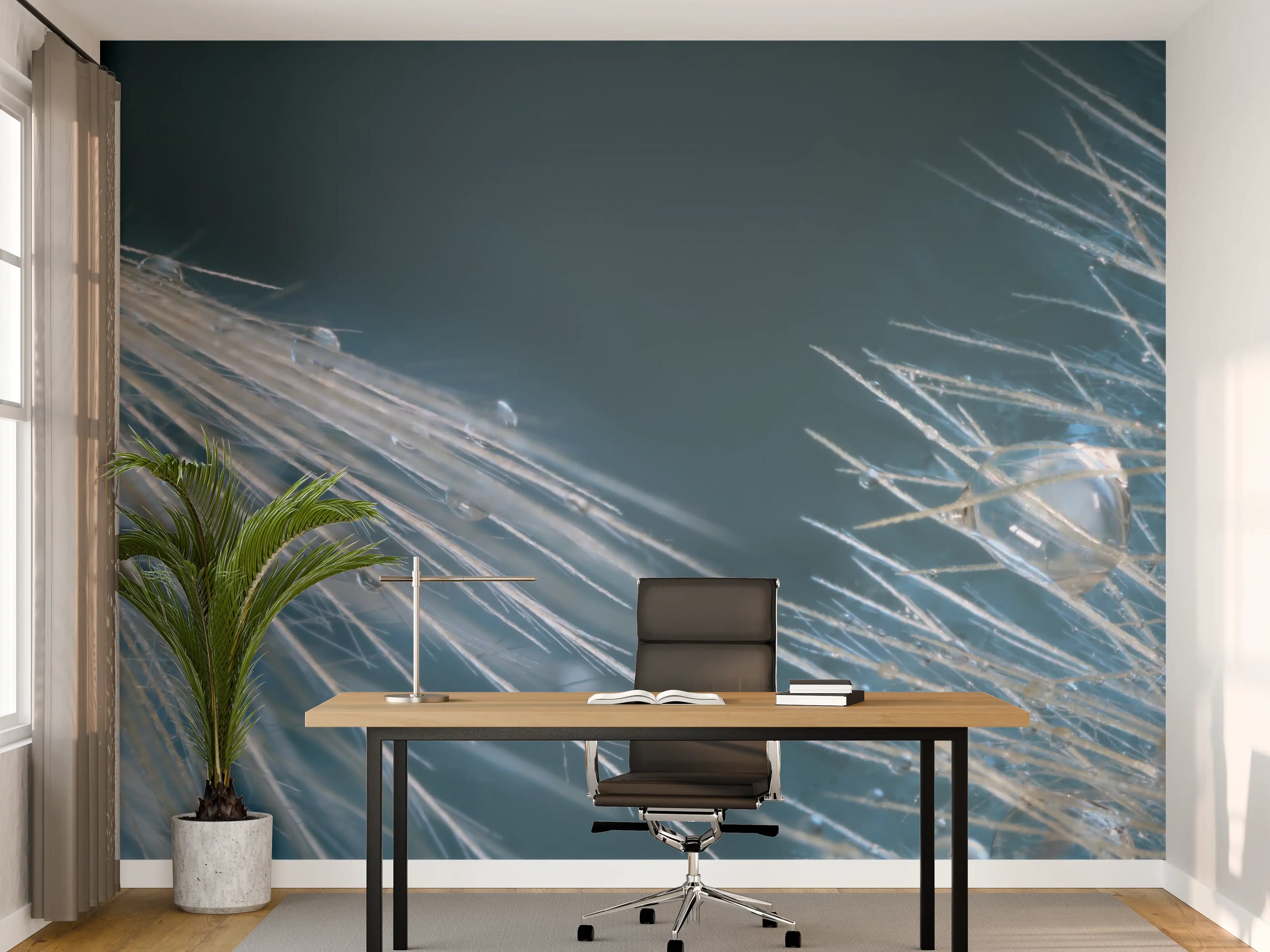 Büro Wandgestaltung - Tau mit Wassertröpfchen im Detail