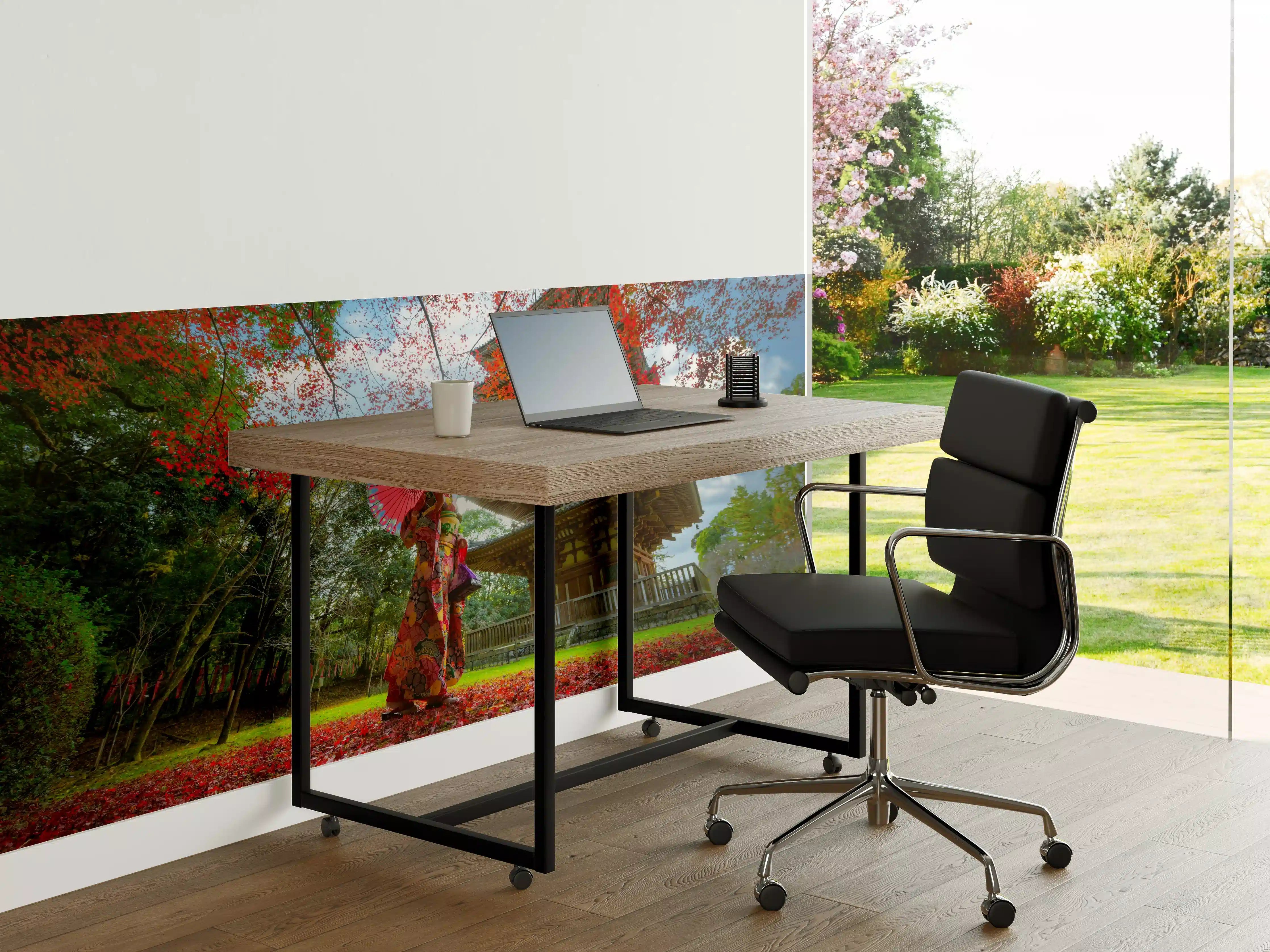 Büro Wandgestaltung - Tempel in Japan in Herbstlicher Landschaft