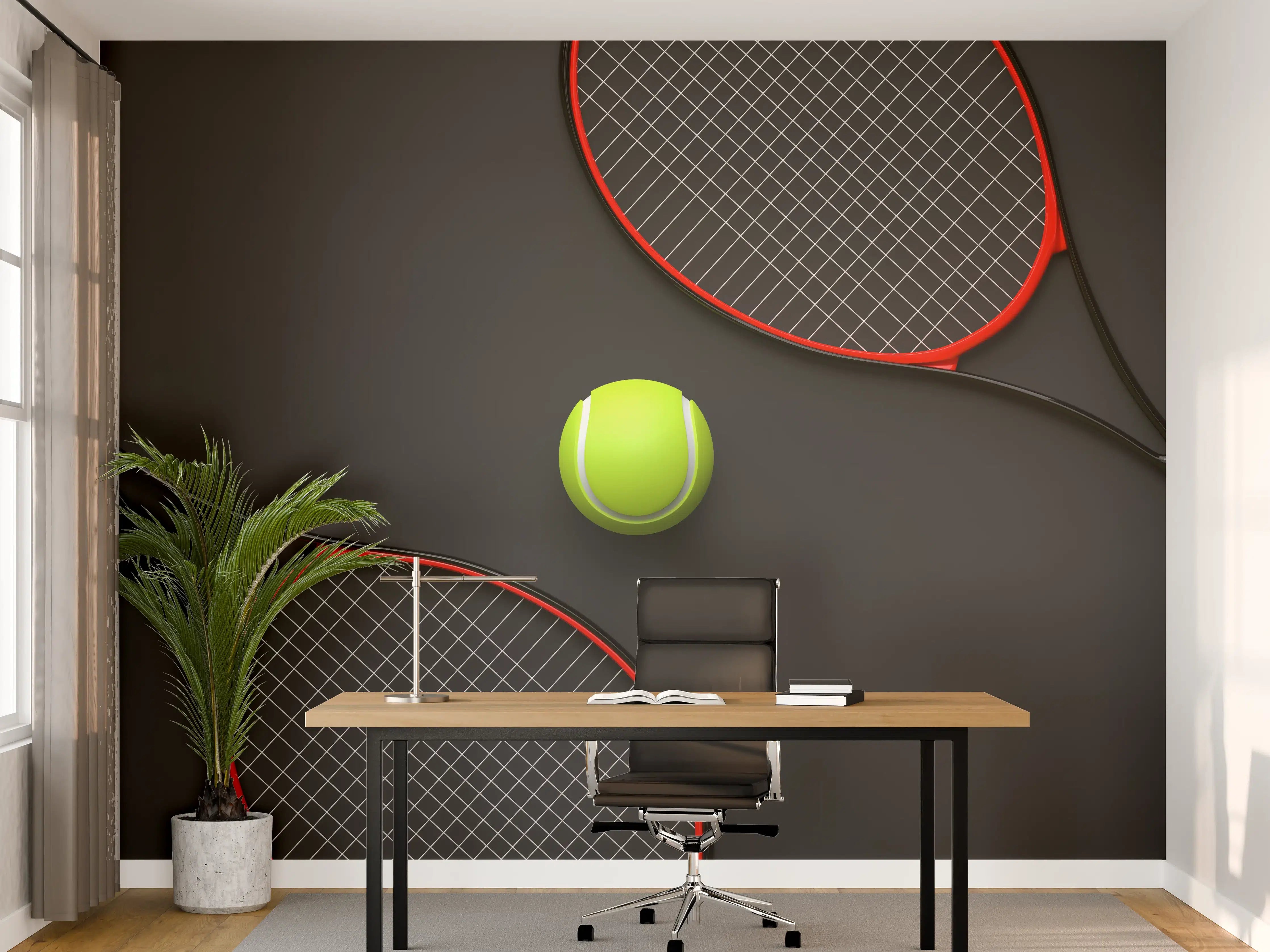 Büro Wandgestaltung - Tennis - 3D Render