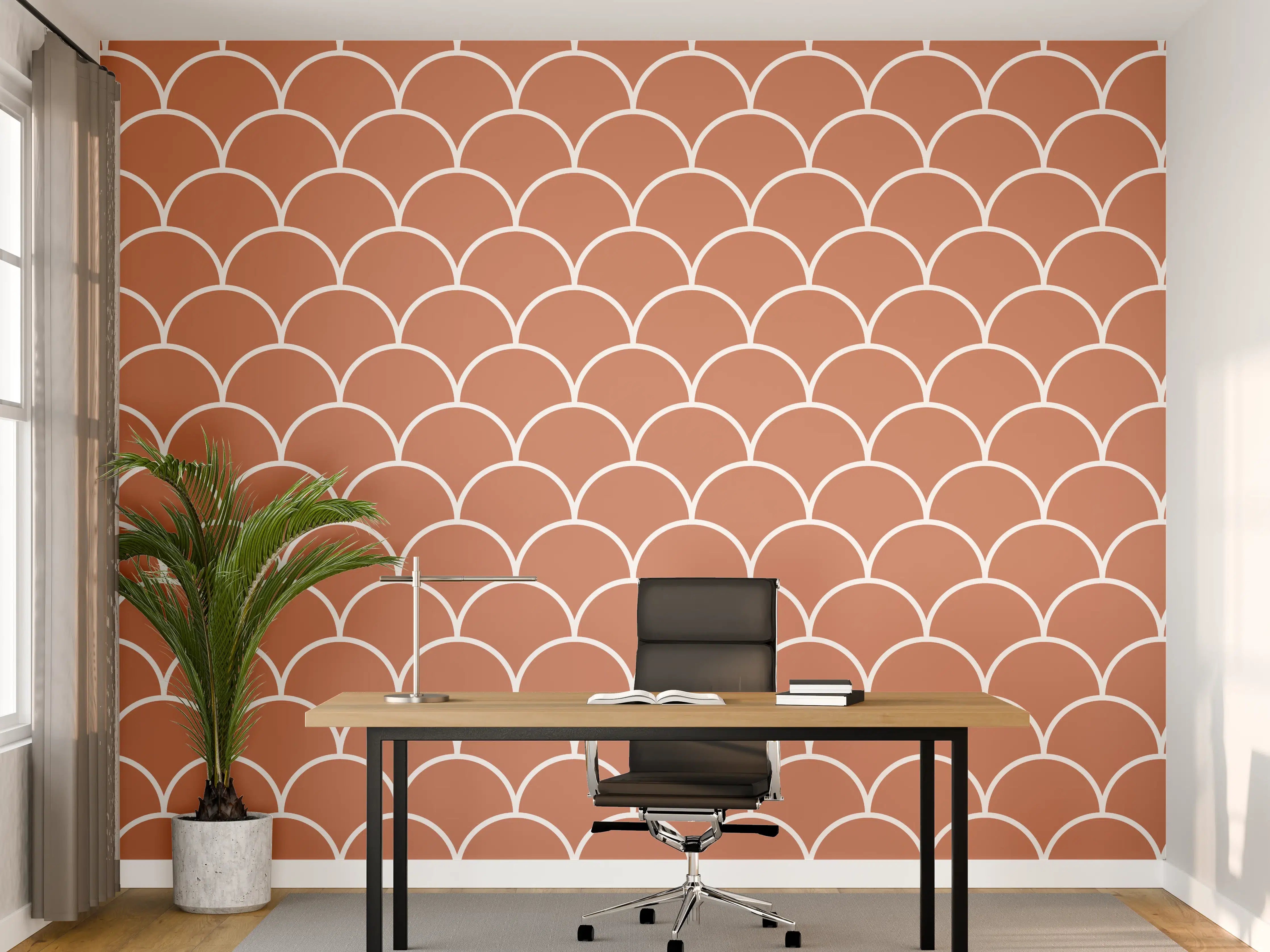 Büro Wandgestaltung - Terrakotta-Design mit Symmetrie