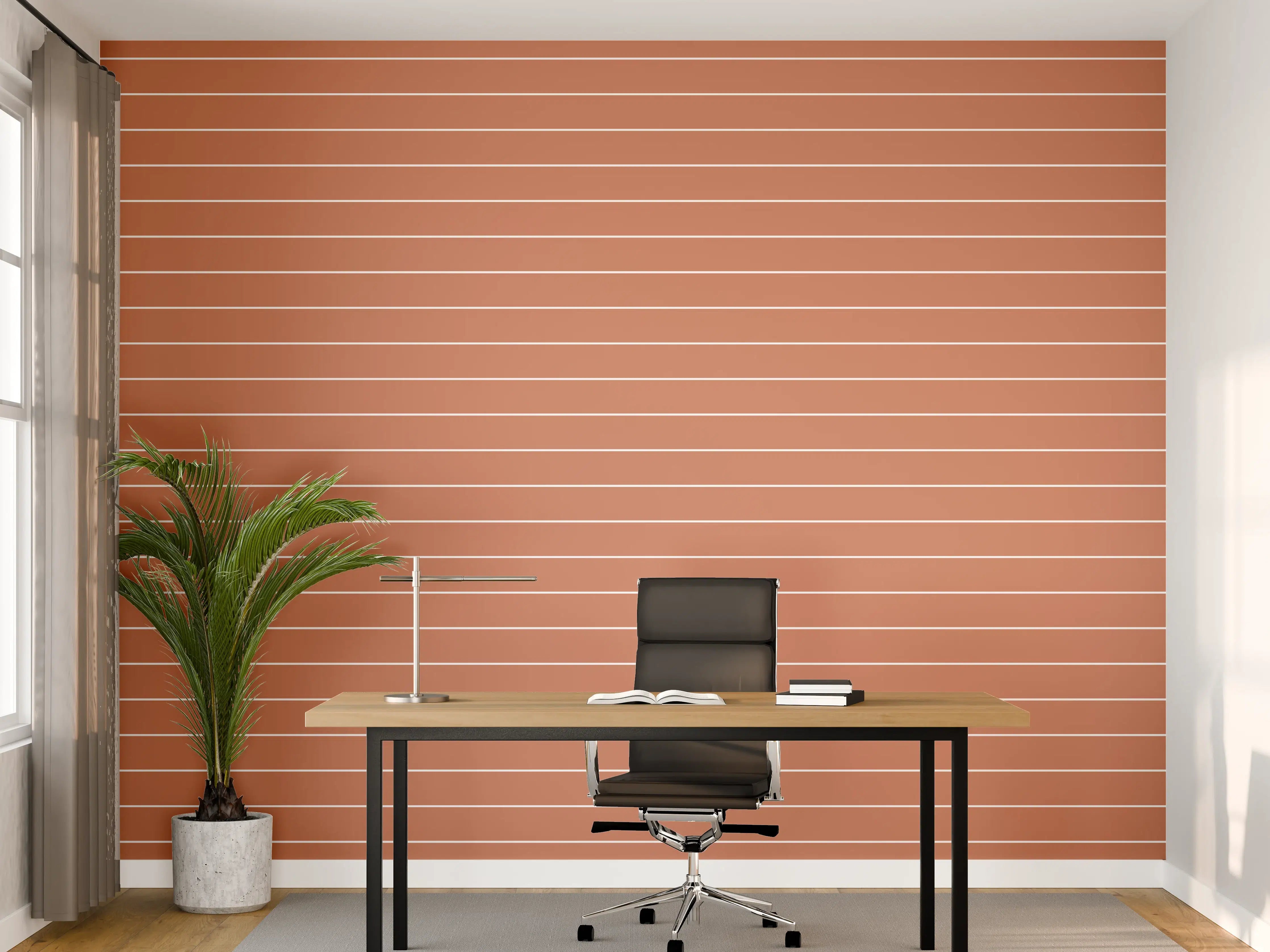 Büro Wandgestaltung - Terrakotta-Linienuche