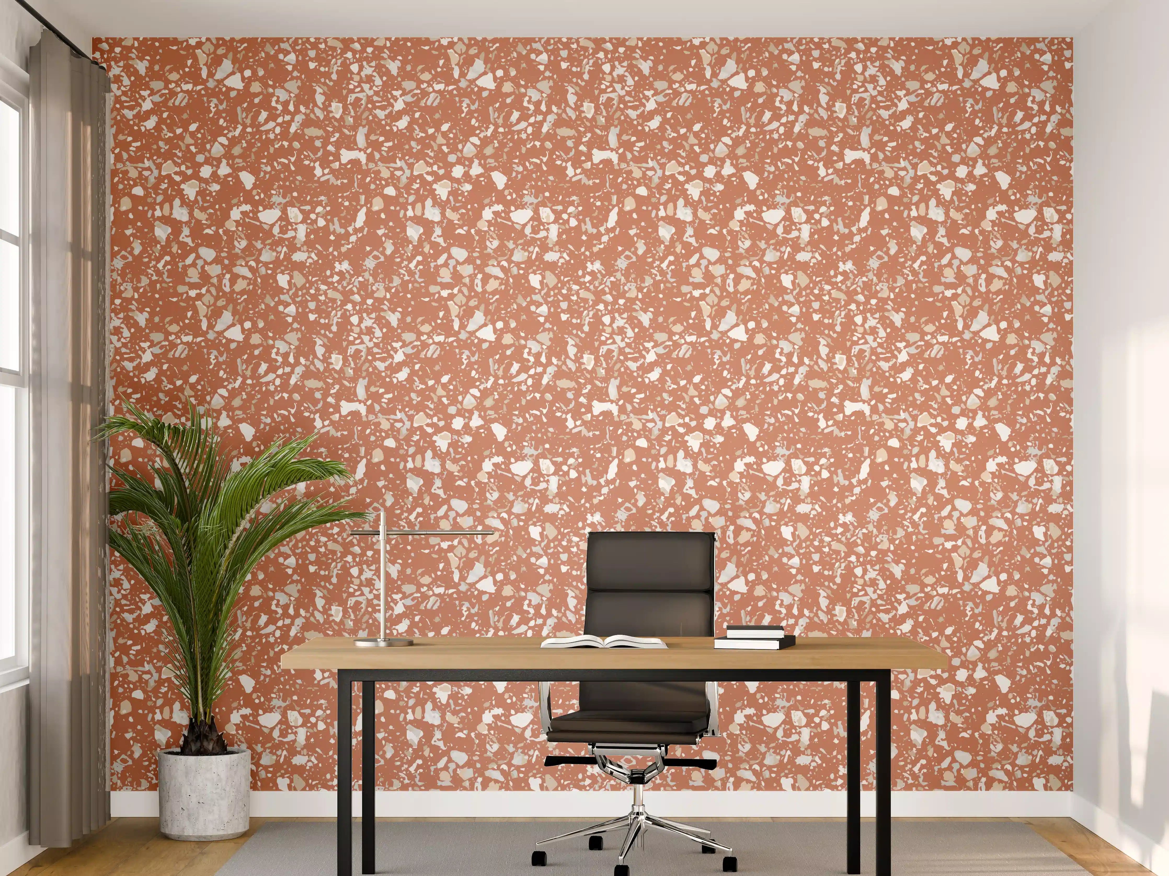 Büro Wandgestaltung - Terrazzo-Terracotta-Design