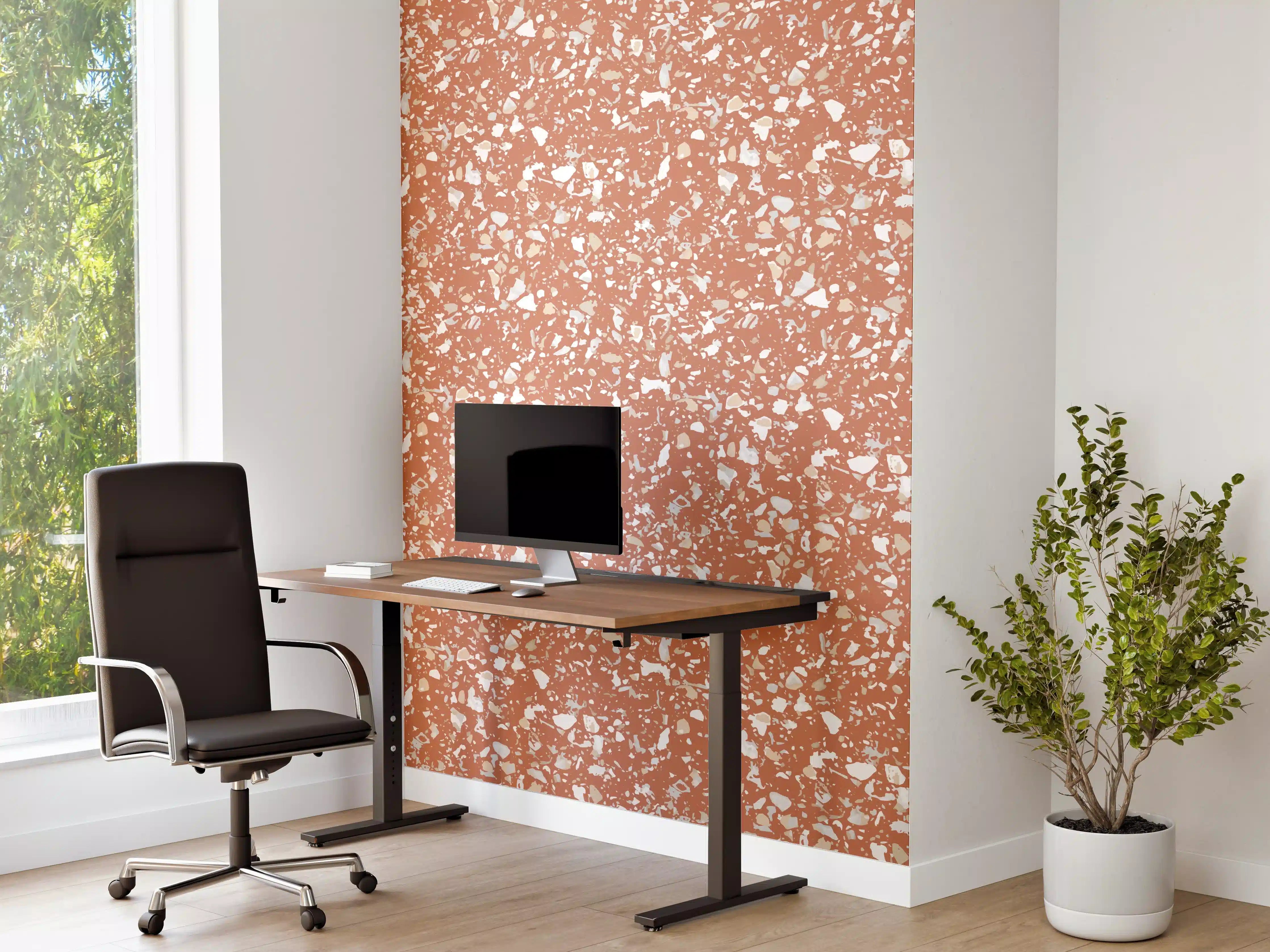 Büro Wandgestaltung - Terrazzo-Terracotta-Design