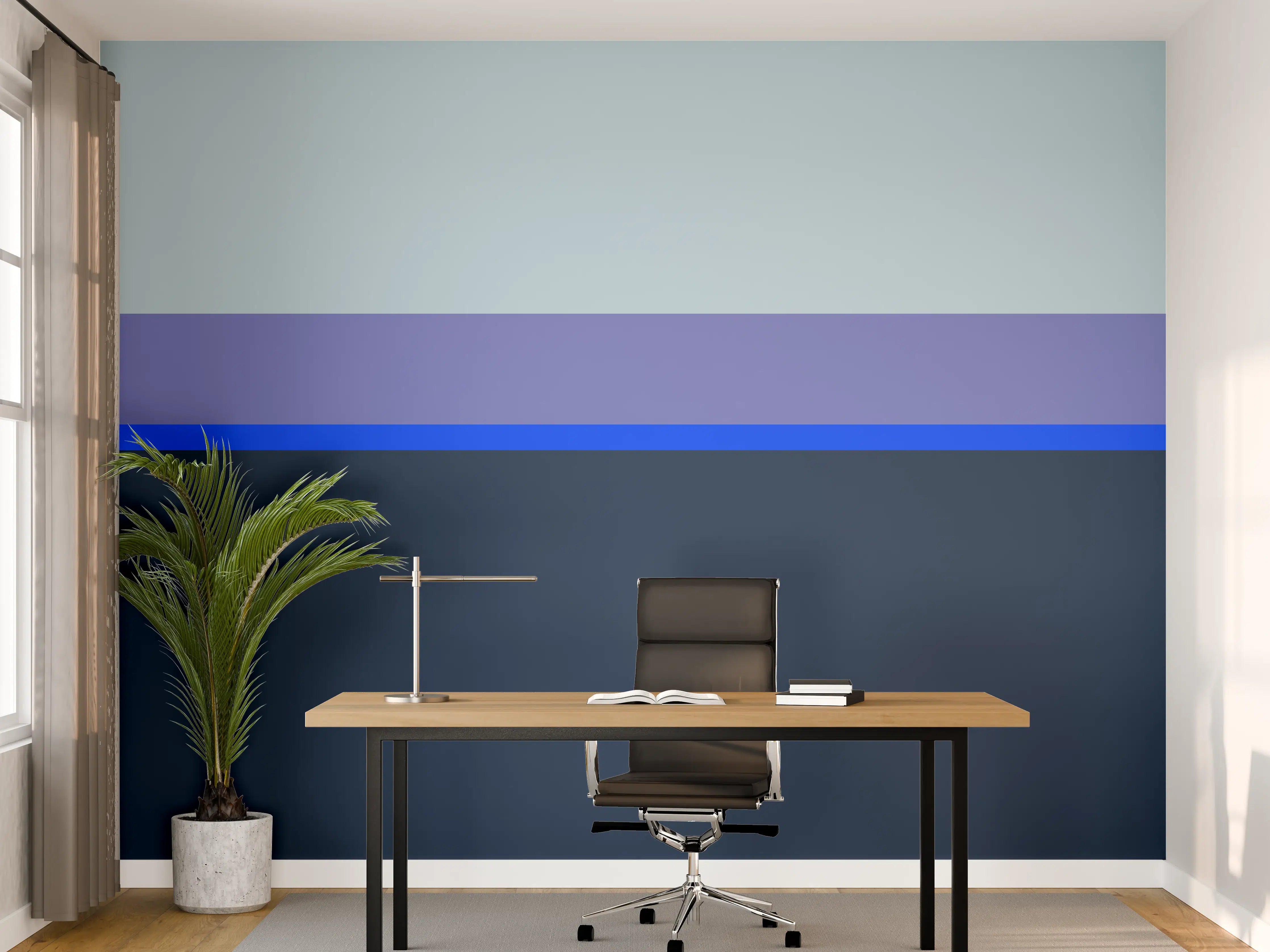 Büro Wandgestaltung - The Blues - Horizontal - Blueberry