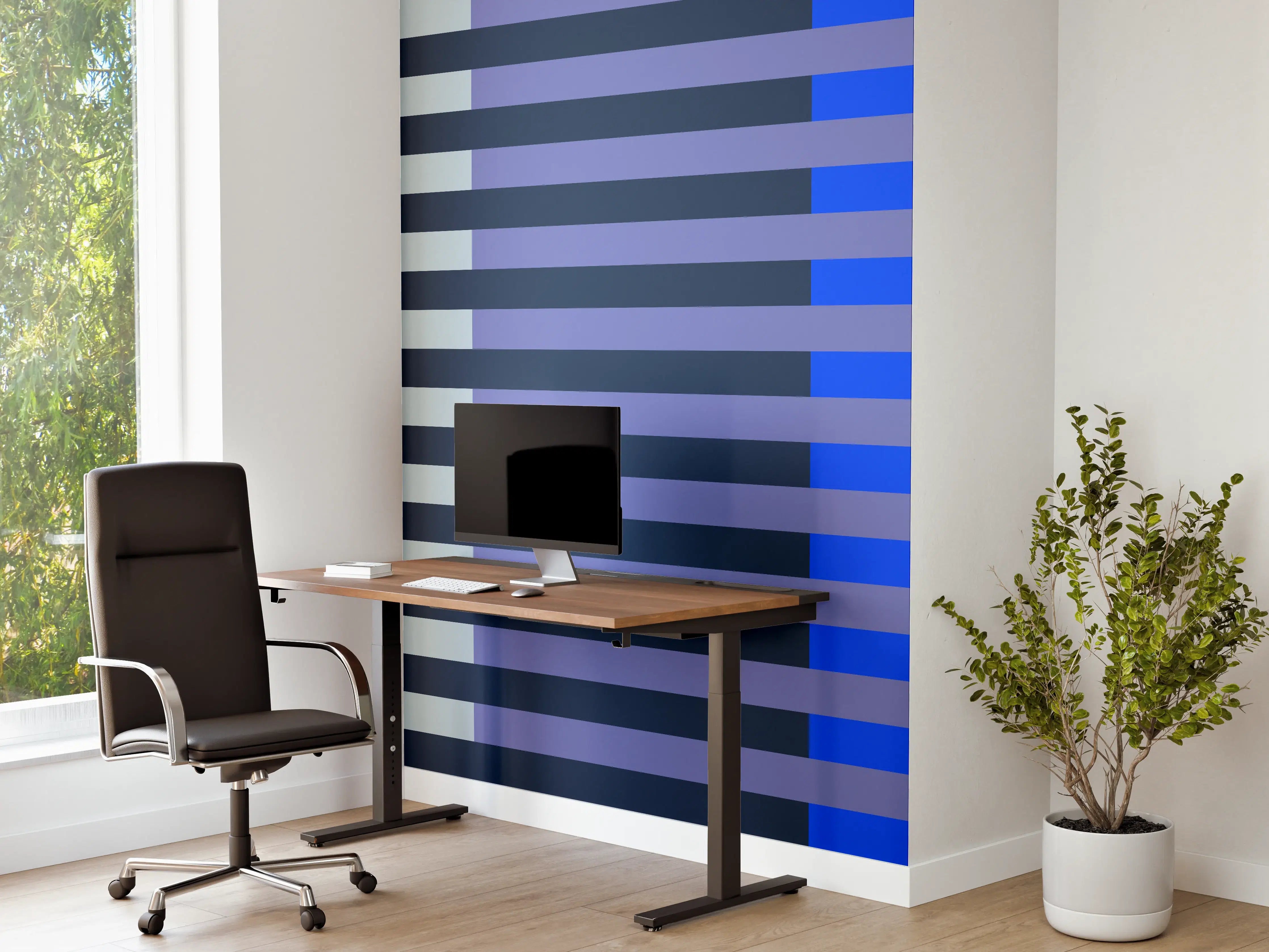 Büro Wandgestaltung - The Blues - Multy Stripes - Blueberry