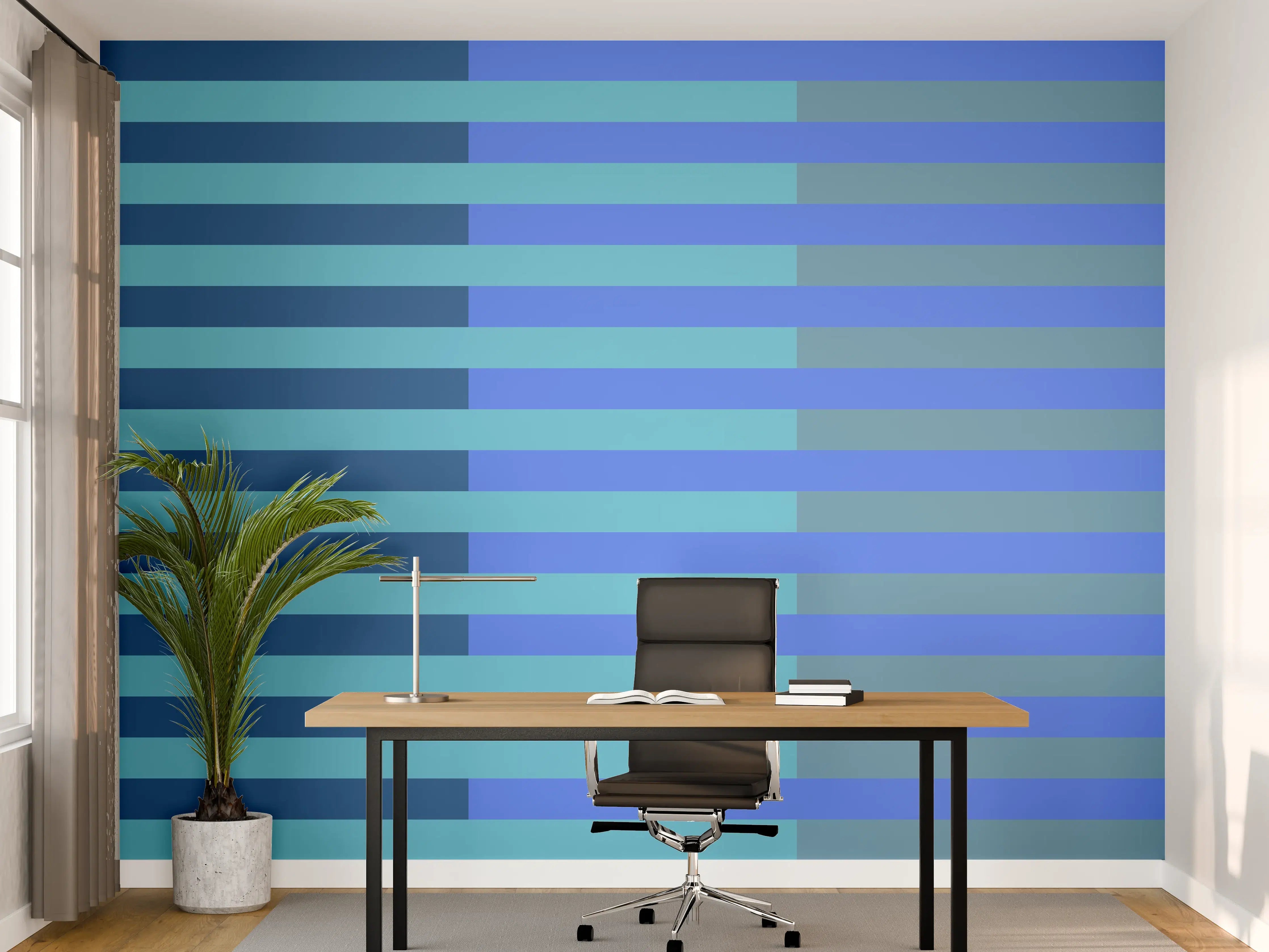 Büro Wandgestaltung - The Blues - Multy Stripes - Cornflower