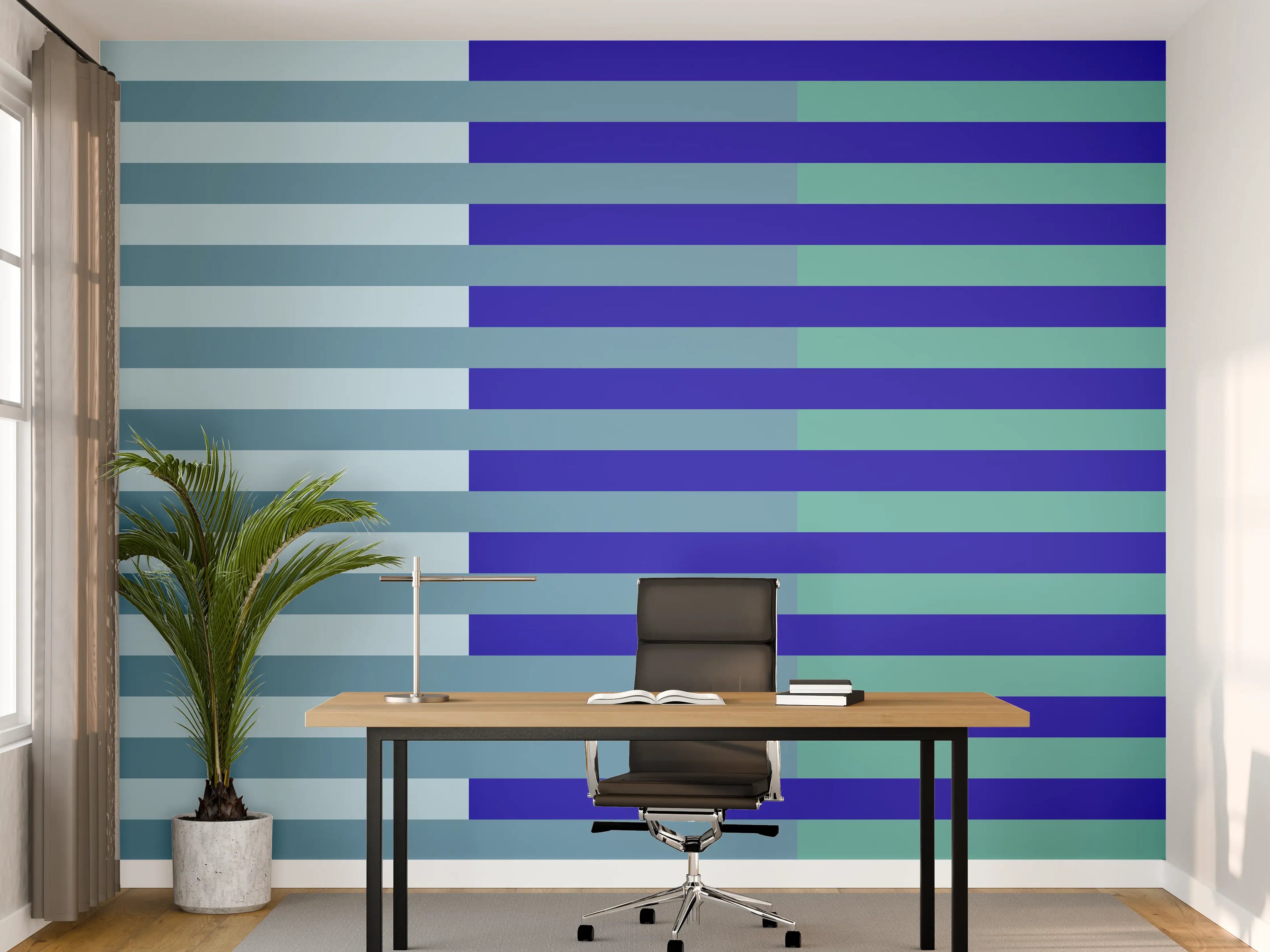Büro Wandgestaltung - The Blues - Multy Stripes - Ocean