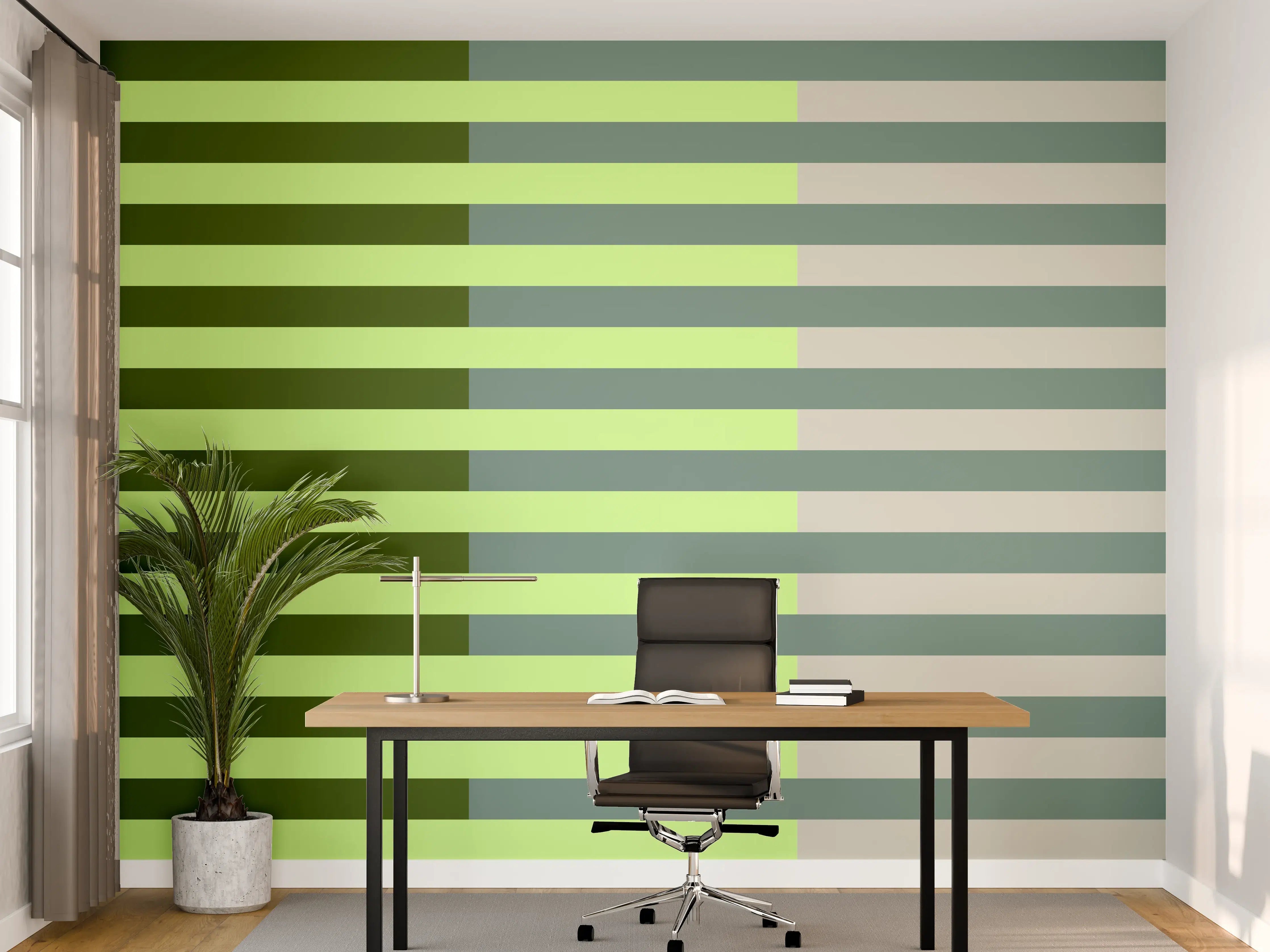 Büro Wandgestaltung - The Greens - Multy Stripes - Granny Smith