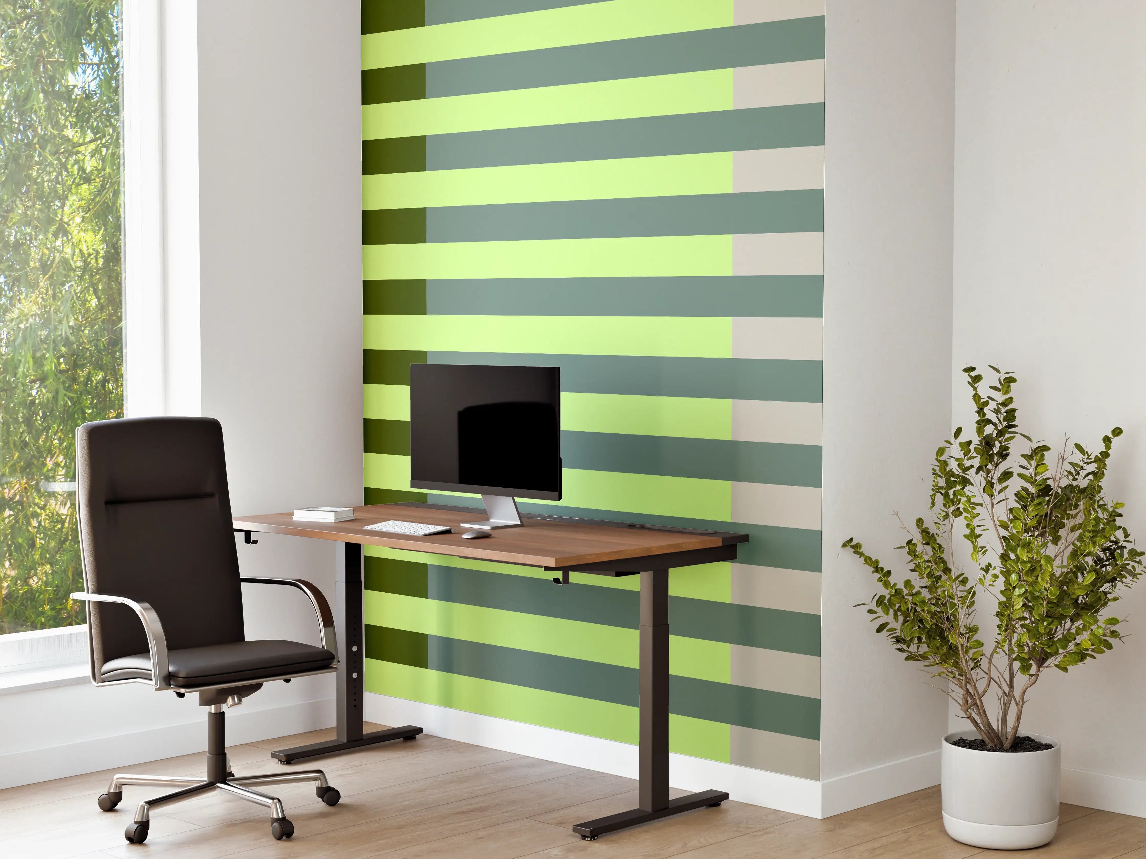 Büro Wandgestaltung - The Greens - Multy Stripes - Granny Smith