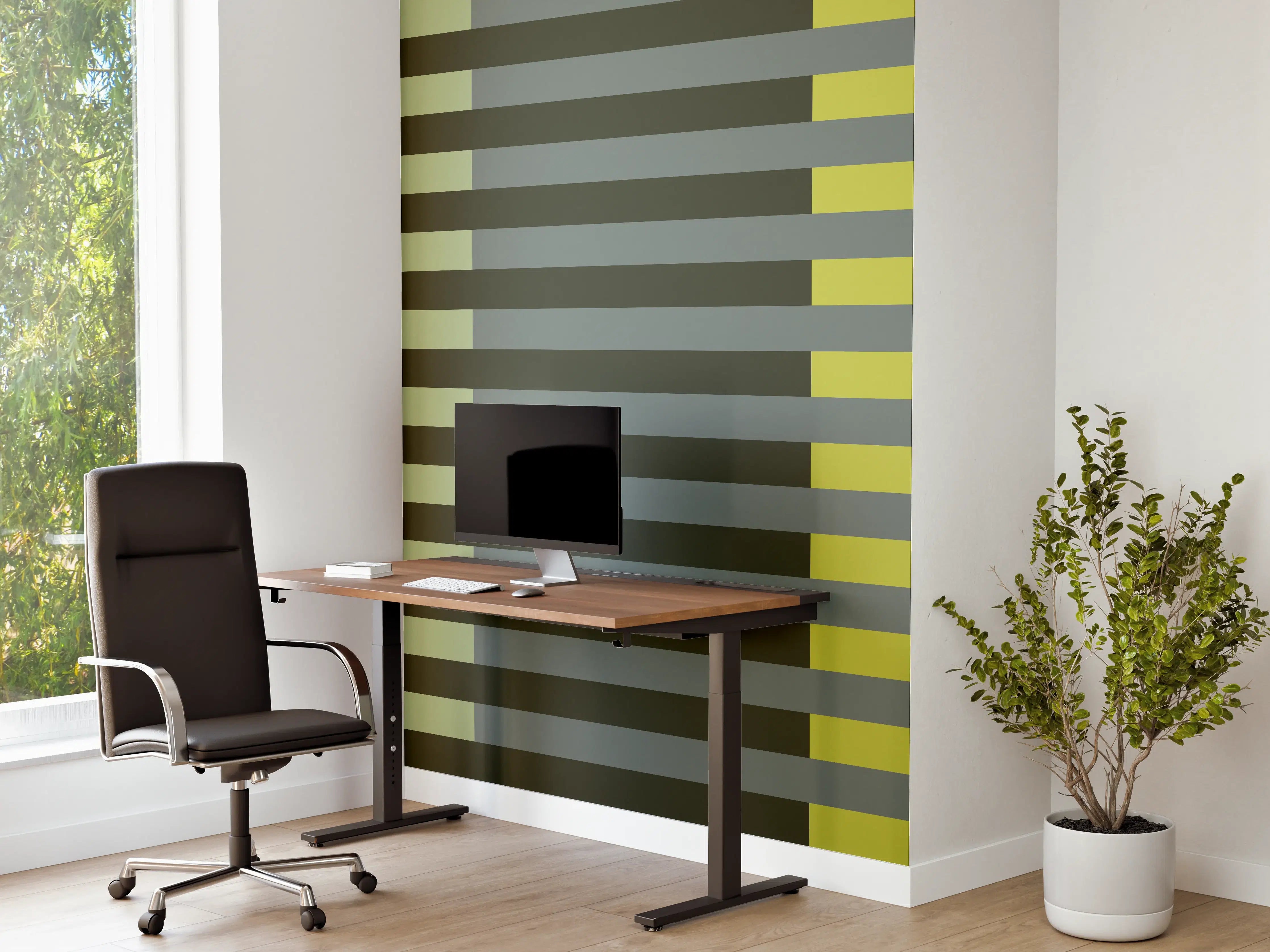Büro Wandgestaltung - The Greens - Multy Stripes - Matcha