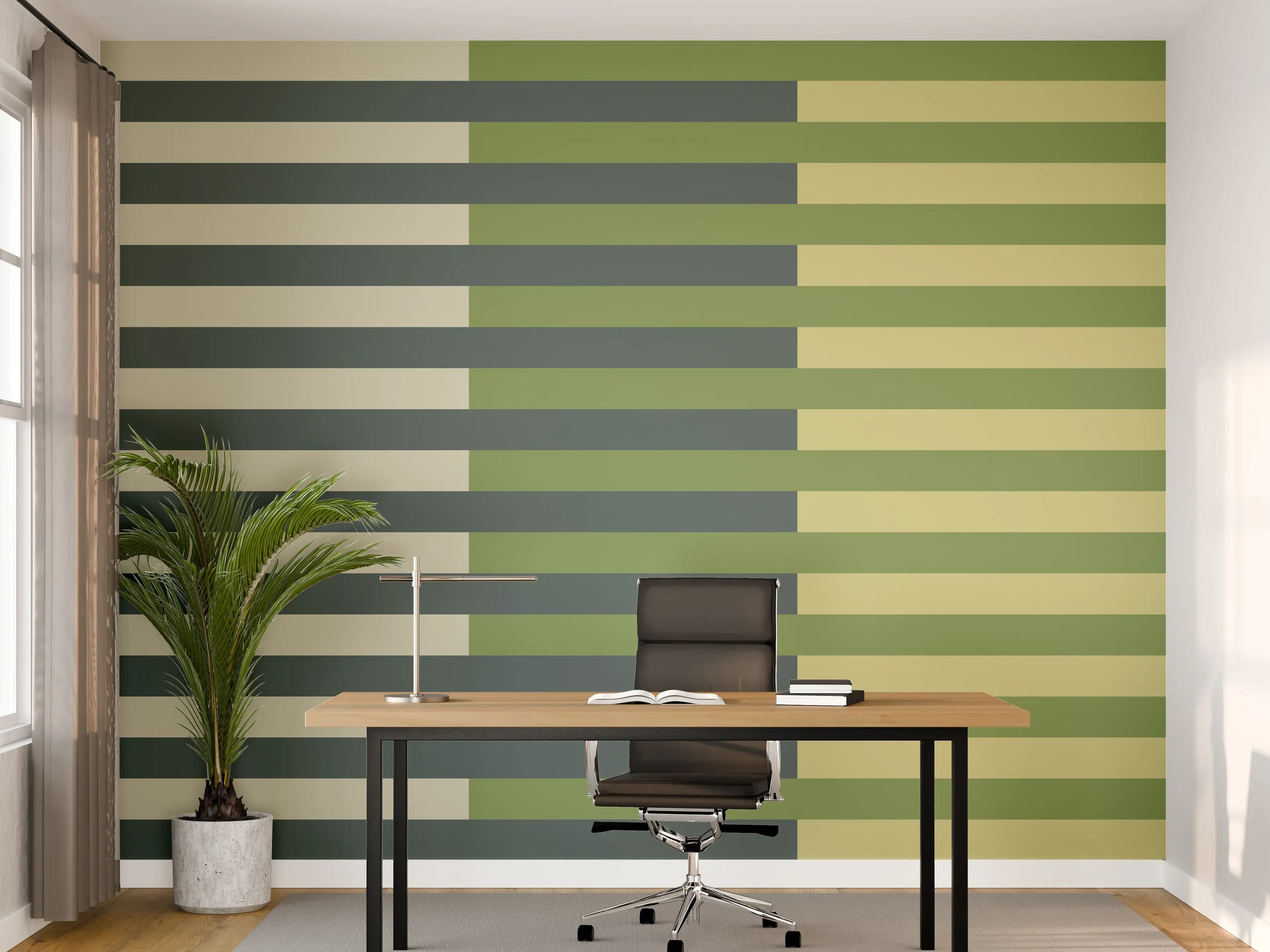Büro Wandgestaltung - The Greens - Multy Stripes - Pistachio