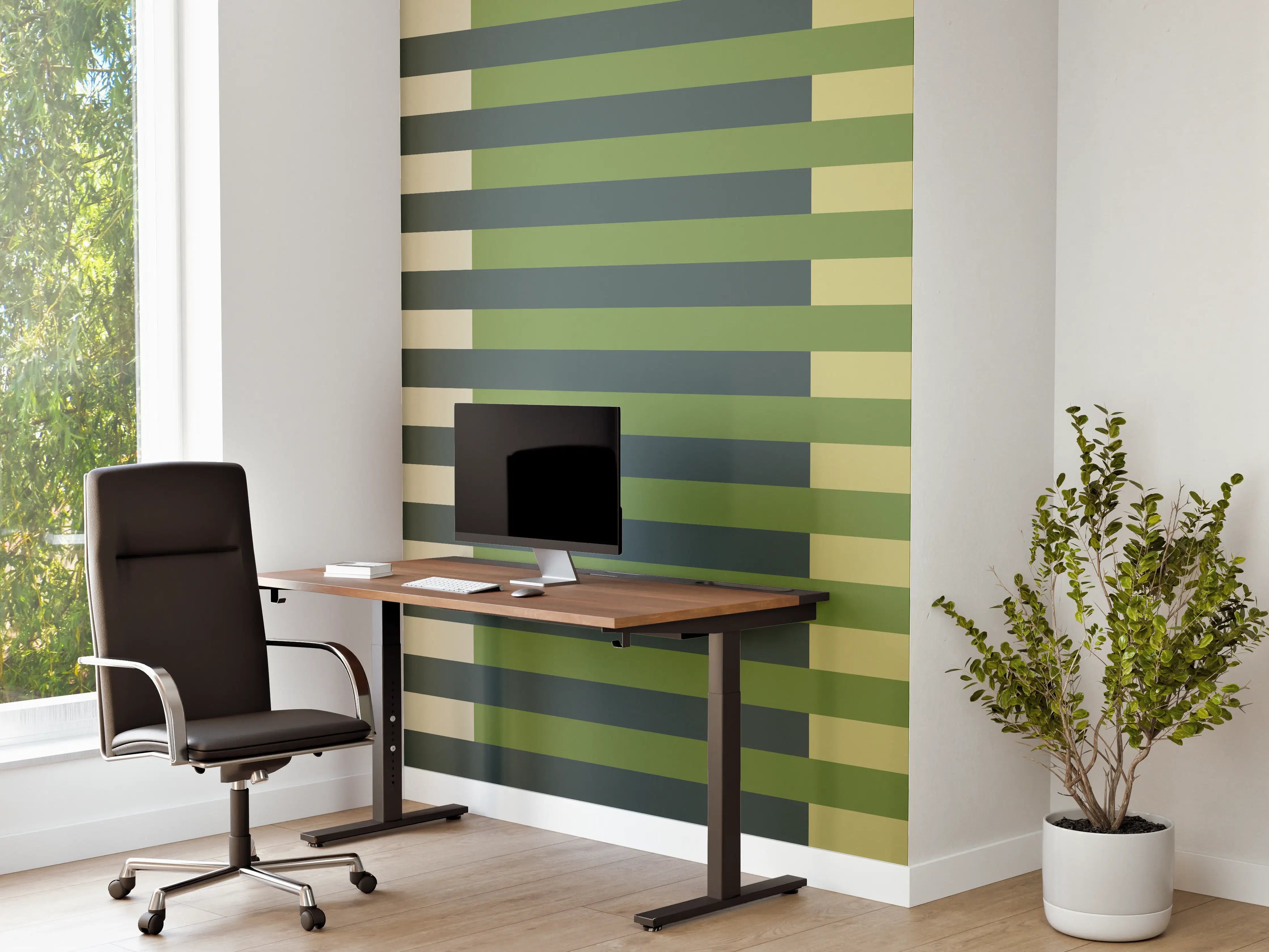 Büro Wandgestaltung - The Greens - Multy Stripes - Pistachio