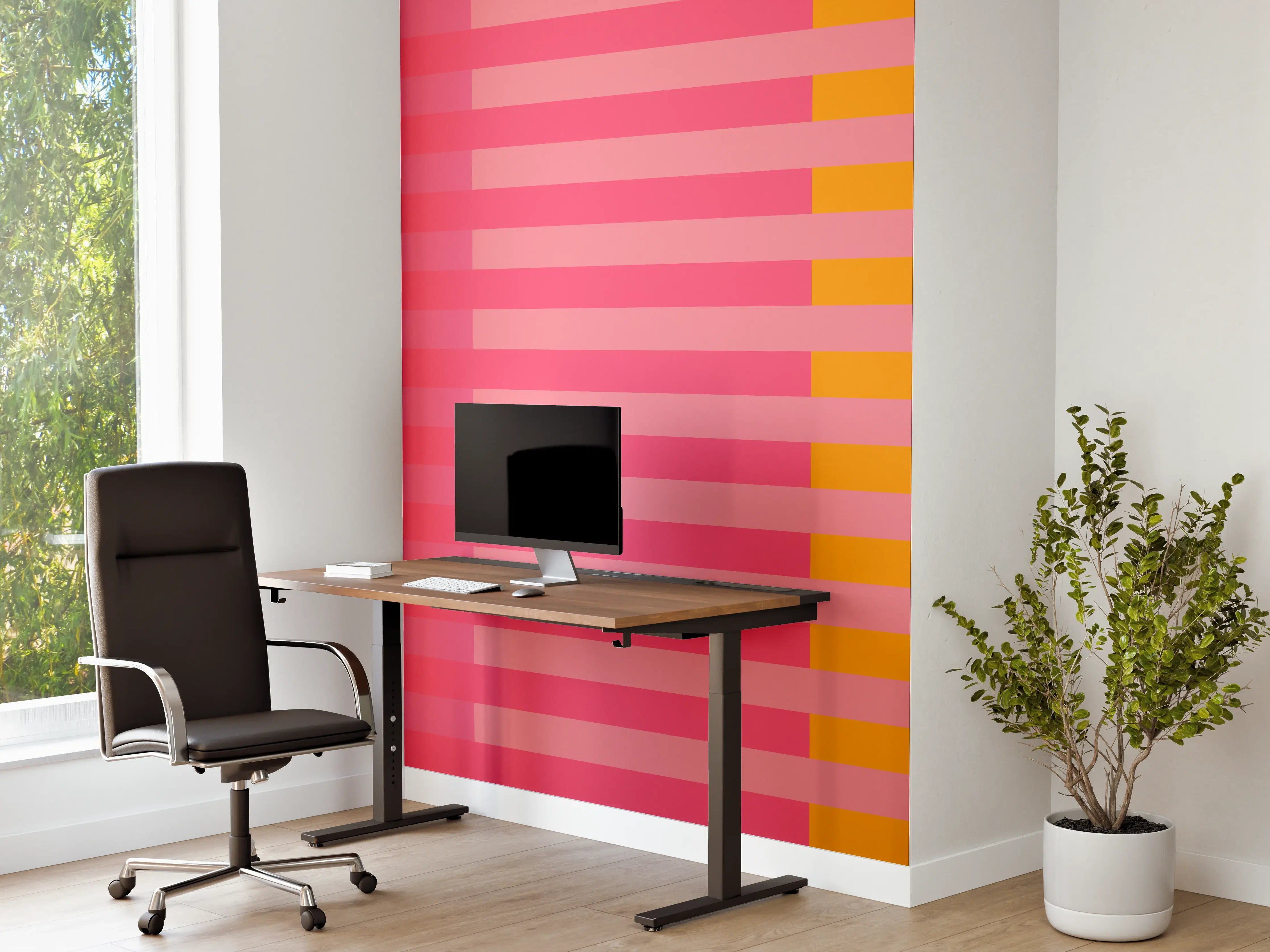 Büro Wandgestaltung - The Oranges - Multy Stripes - Raspberry