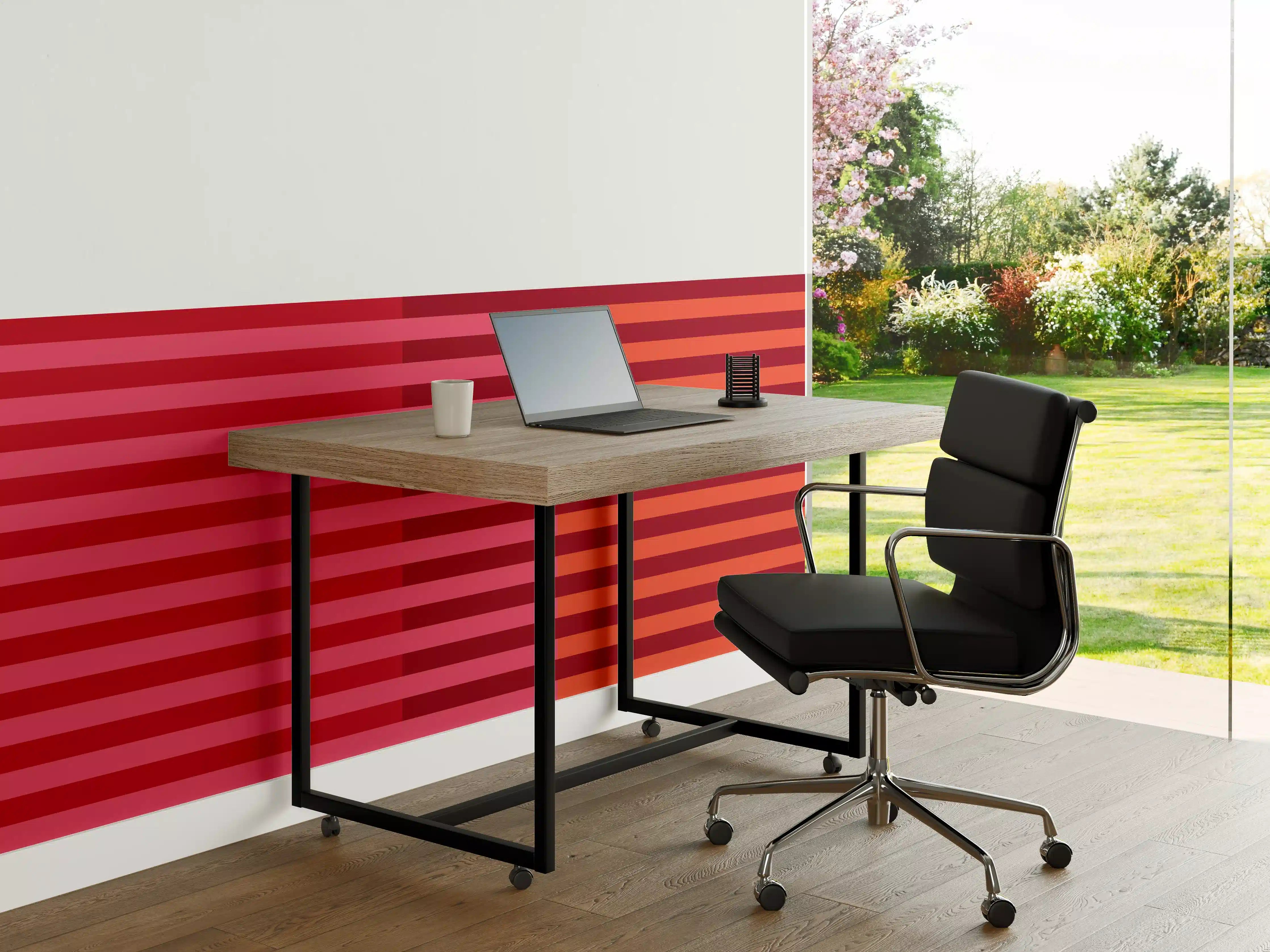 Büro Wandgestaltung - The Reds - Multy Stripes - Pomegranate