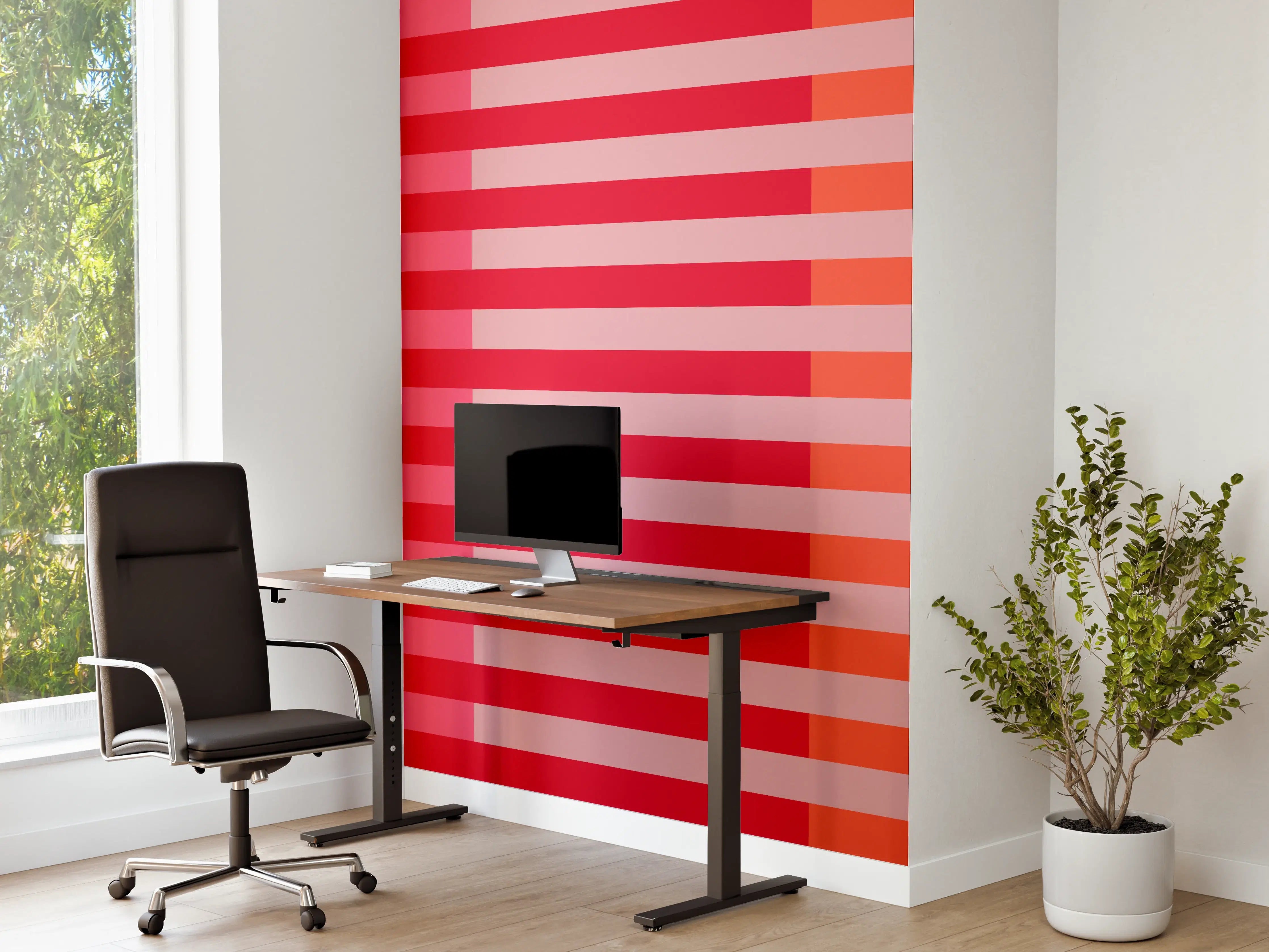 Büro Wandgestaltung - The Reds - Multy Stripes - Strawberry