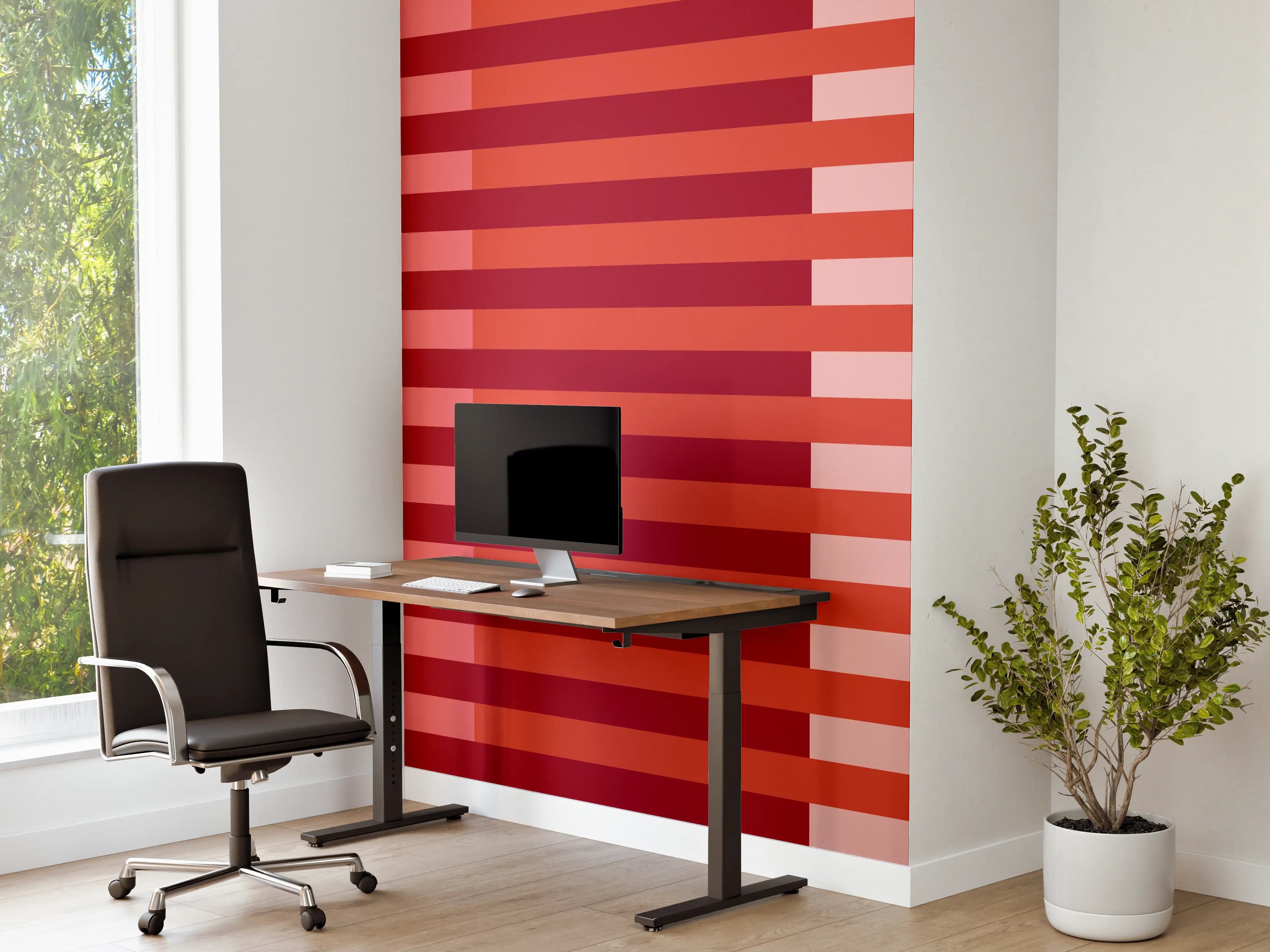 Büro Wandgestaltung - The Reds - Multy Stripes - Tomato