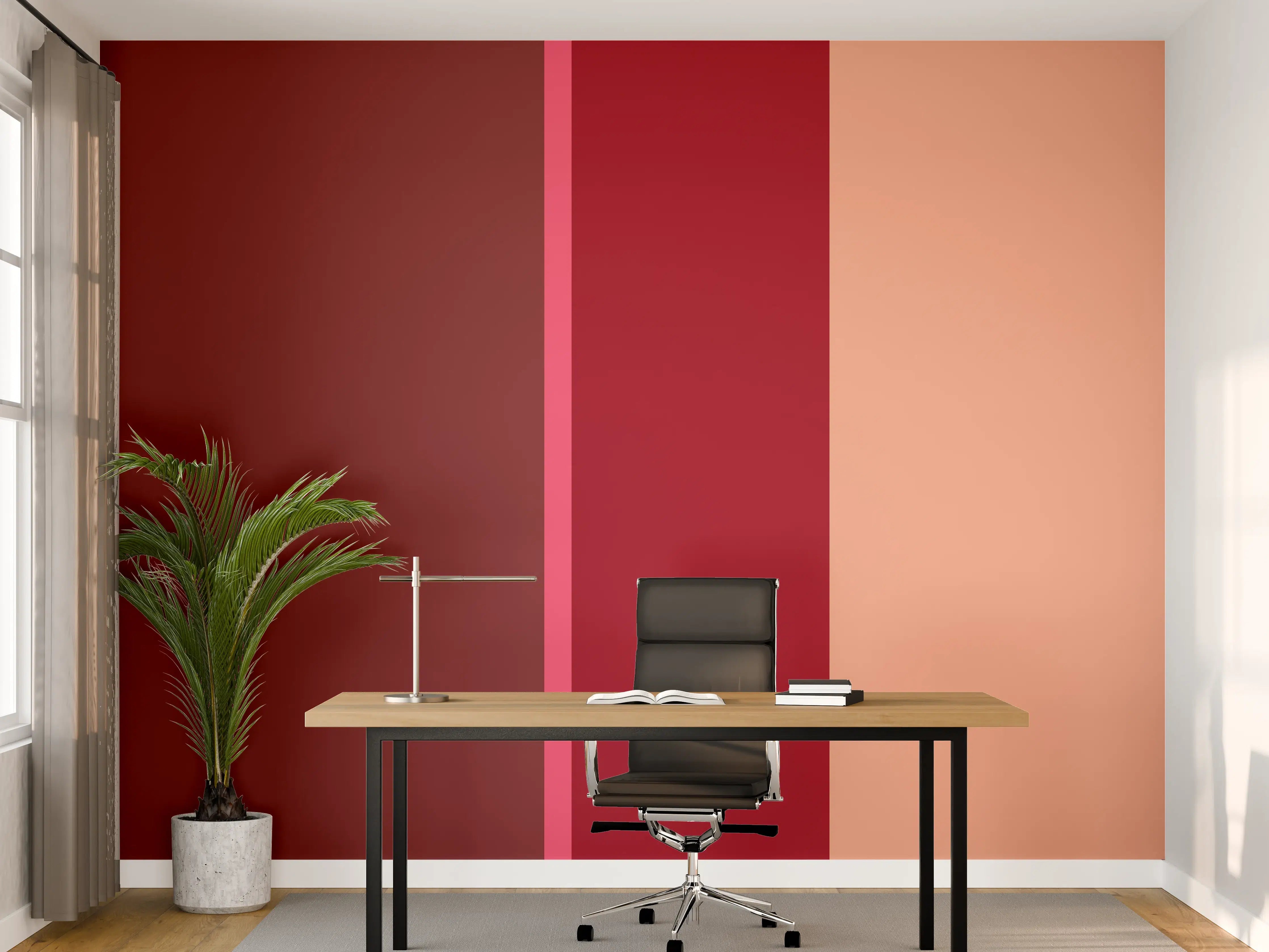Büro Wandgestaltung - The Reds - Vertical - Cherry