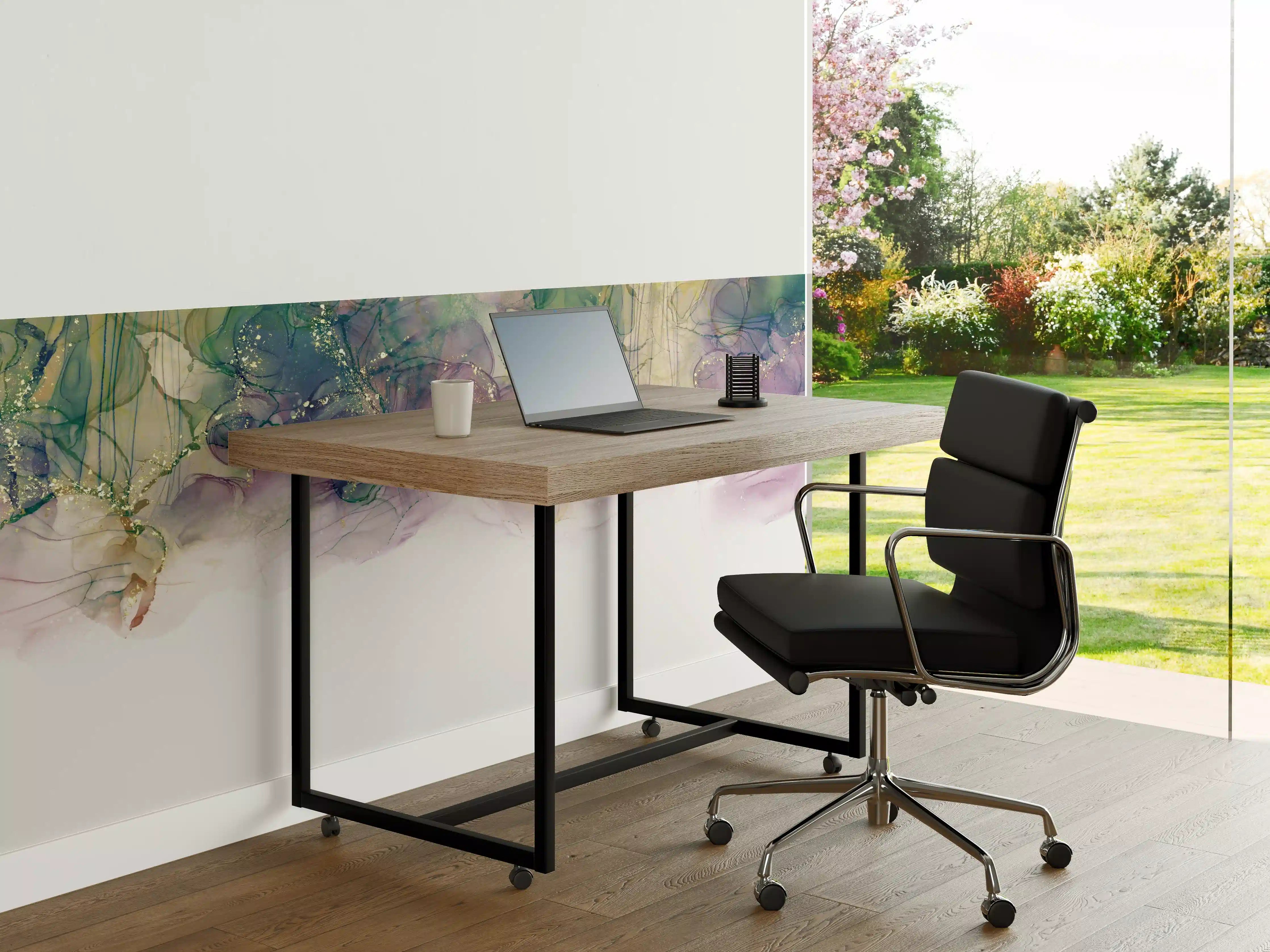 Büro Wandgestaltung - Tinte mit Goldelementen - Weißer Übergang