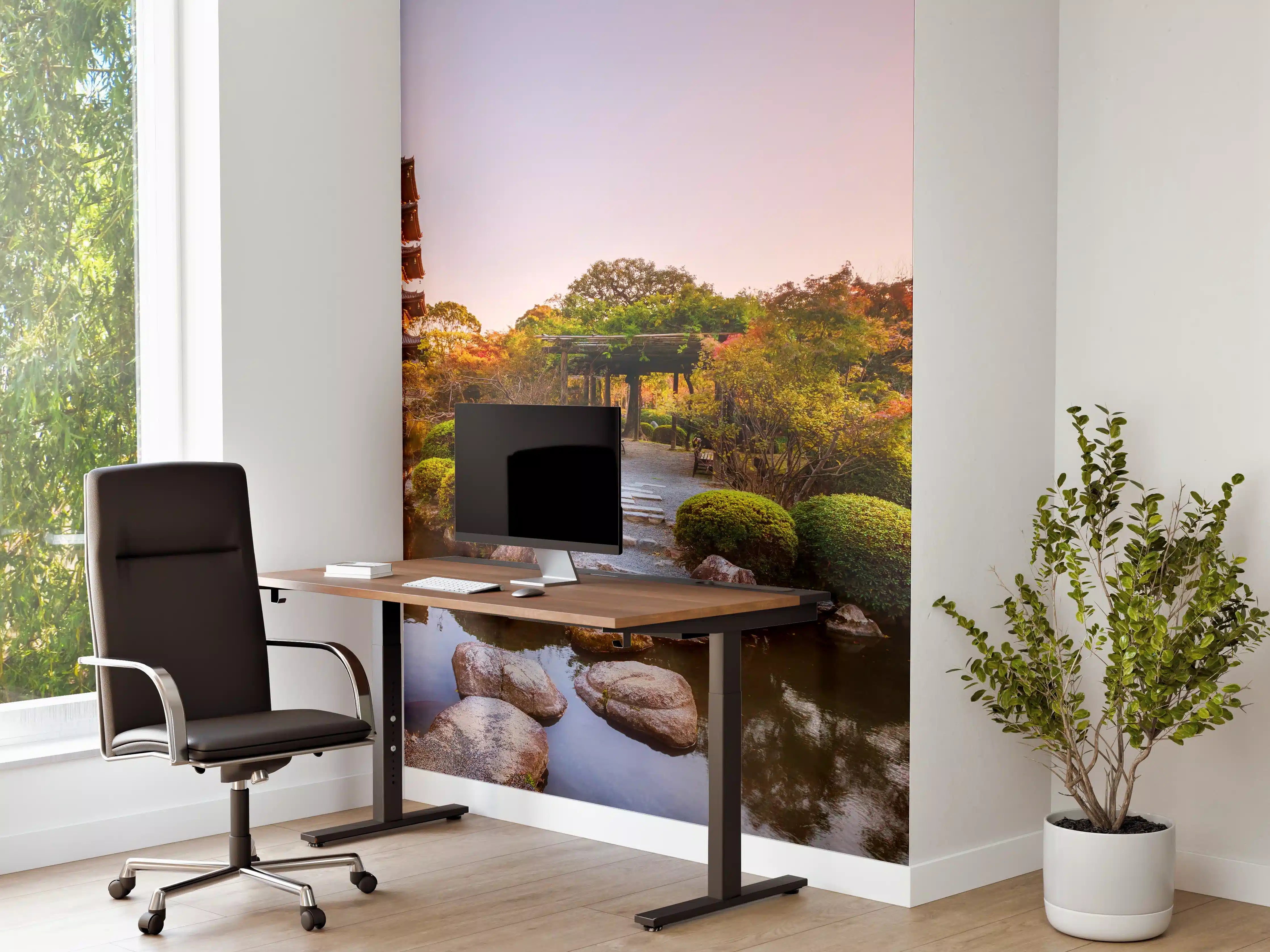 Büro Wandgestaltung - Toji-Tempel mit Garten im Herbst