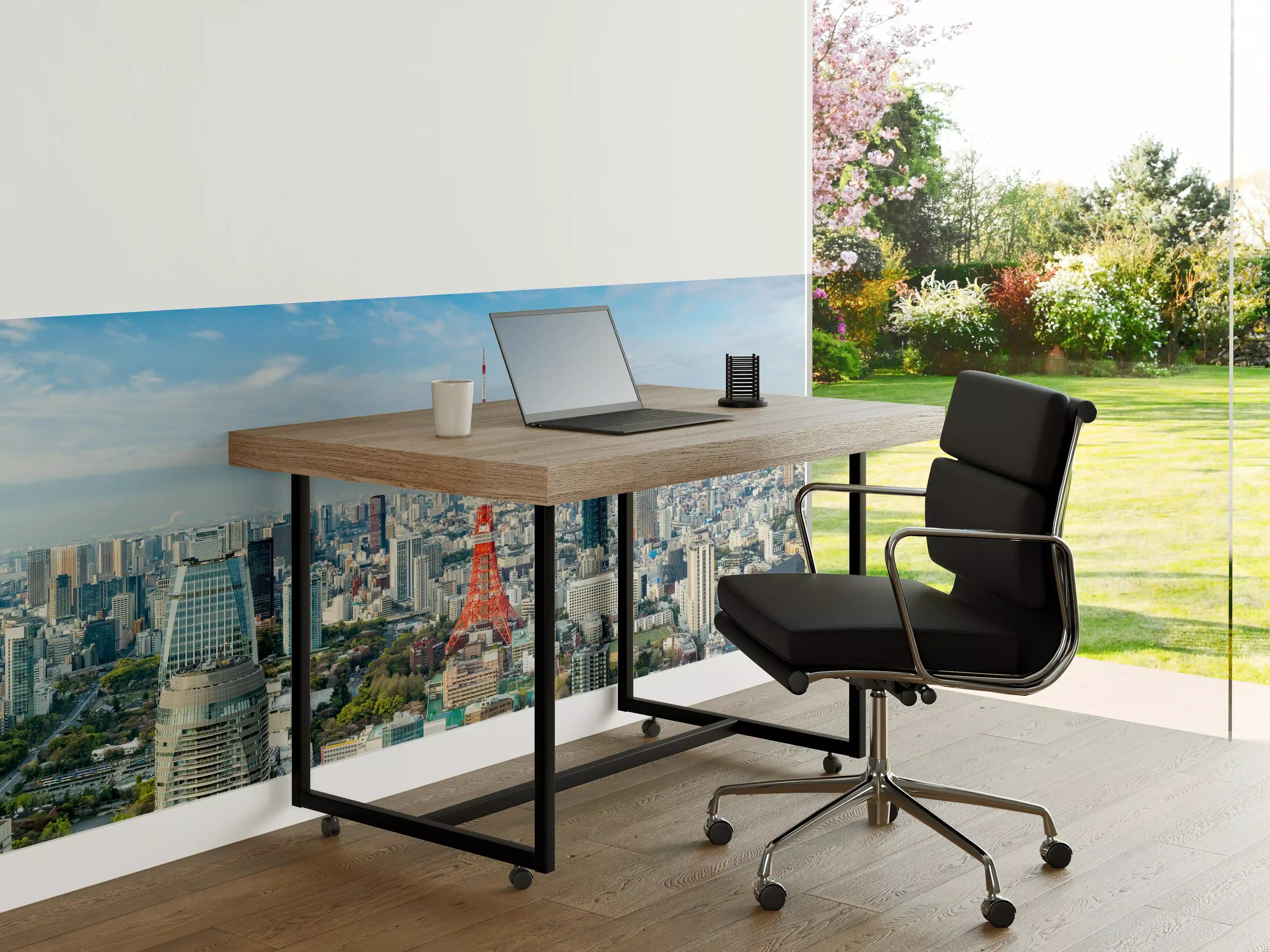 Büro Wandgestaltung - Tokio Skyline Rot-Blau