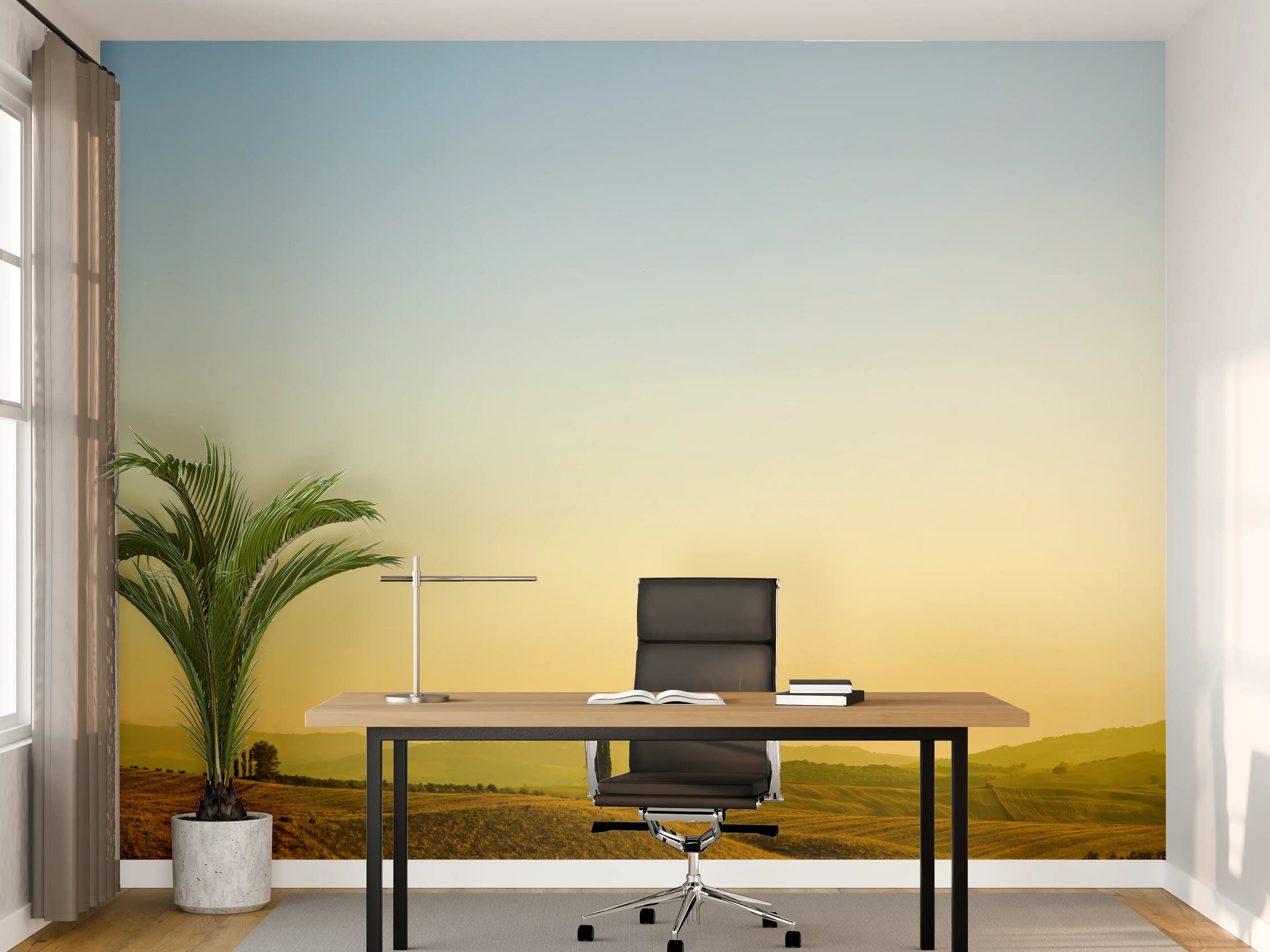 Büro Wandgestaltung - Toskanische Hügel im Abendlicht