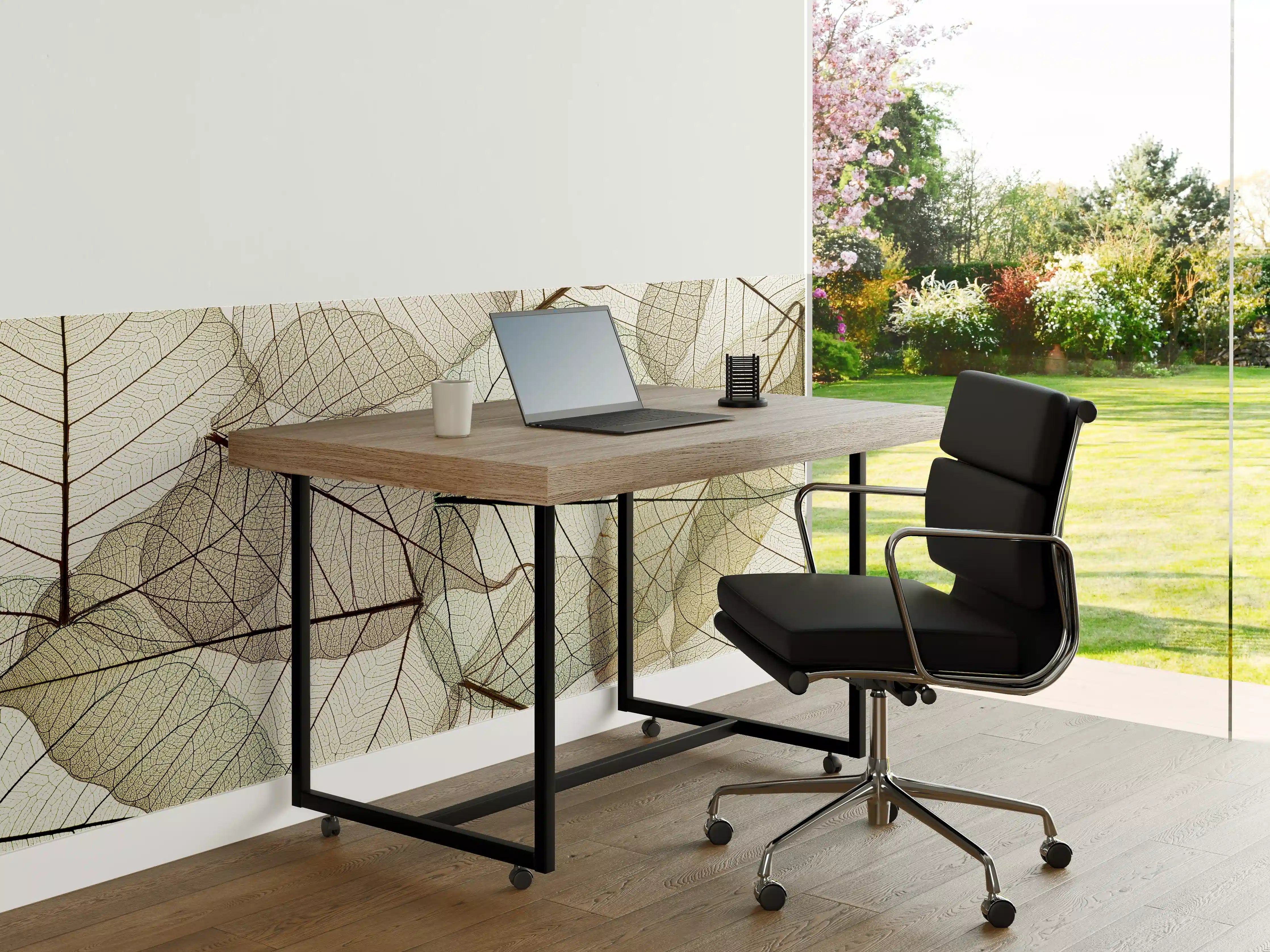 Büro Wandgestaltung - Transparente Blattstruktur Makro