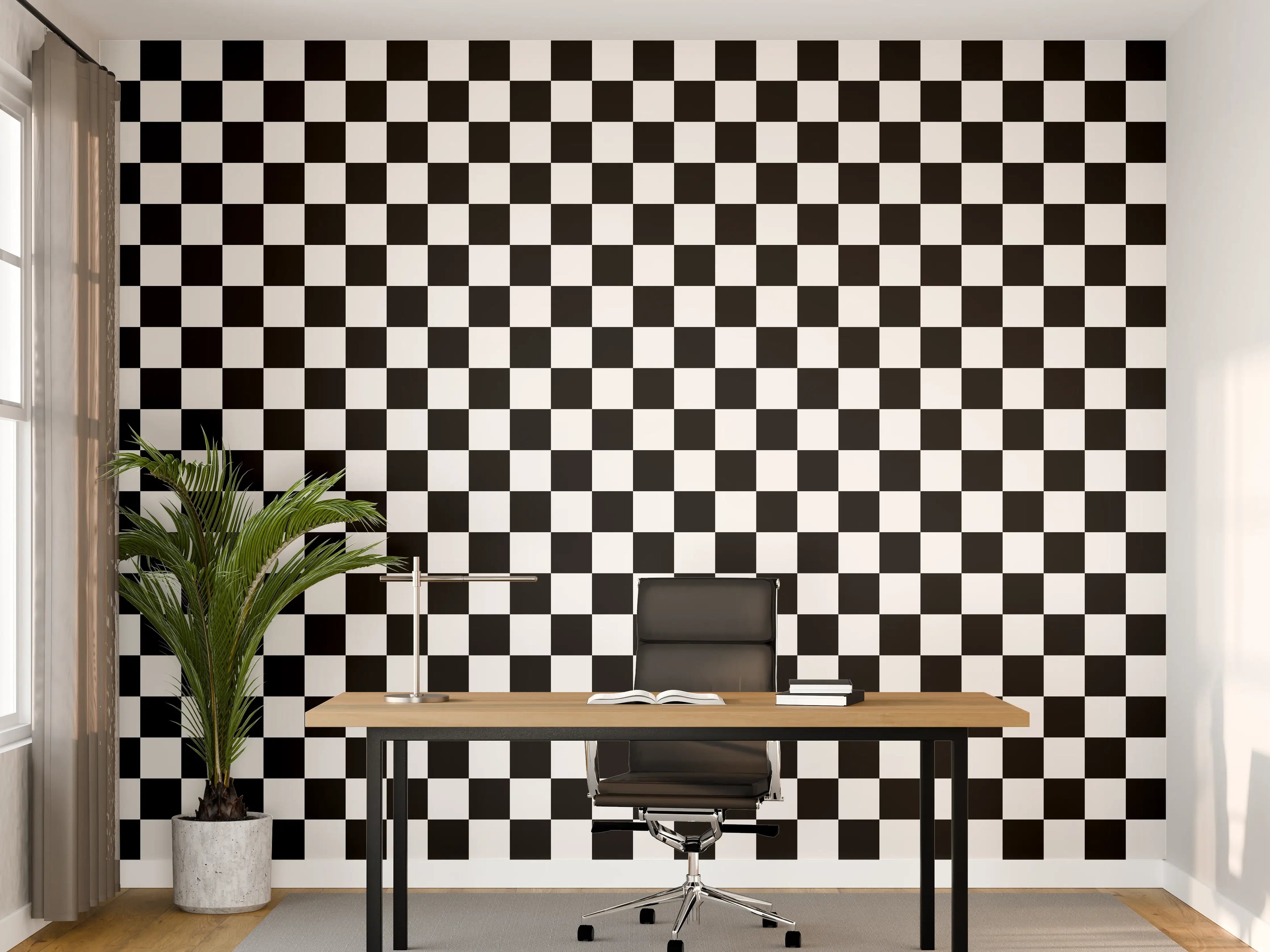 Büro Wandgestaltung - Transparente Checkered Muster Wandgestaltung