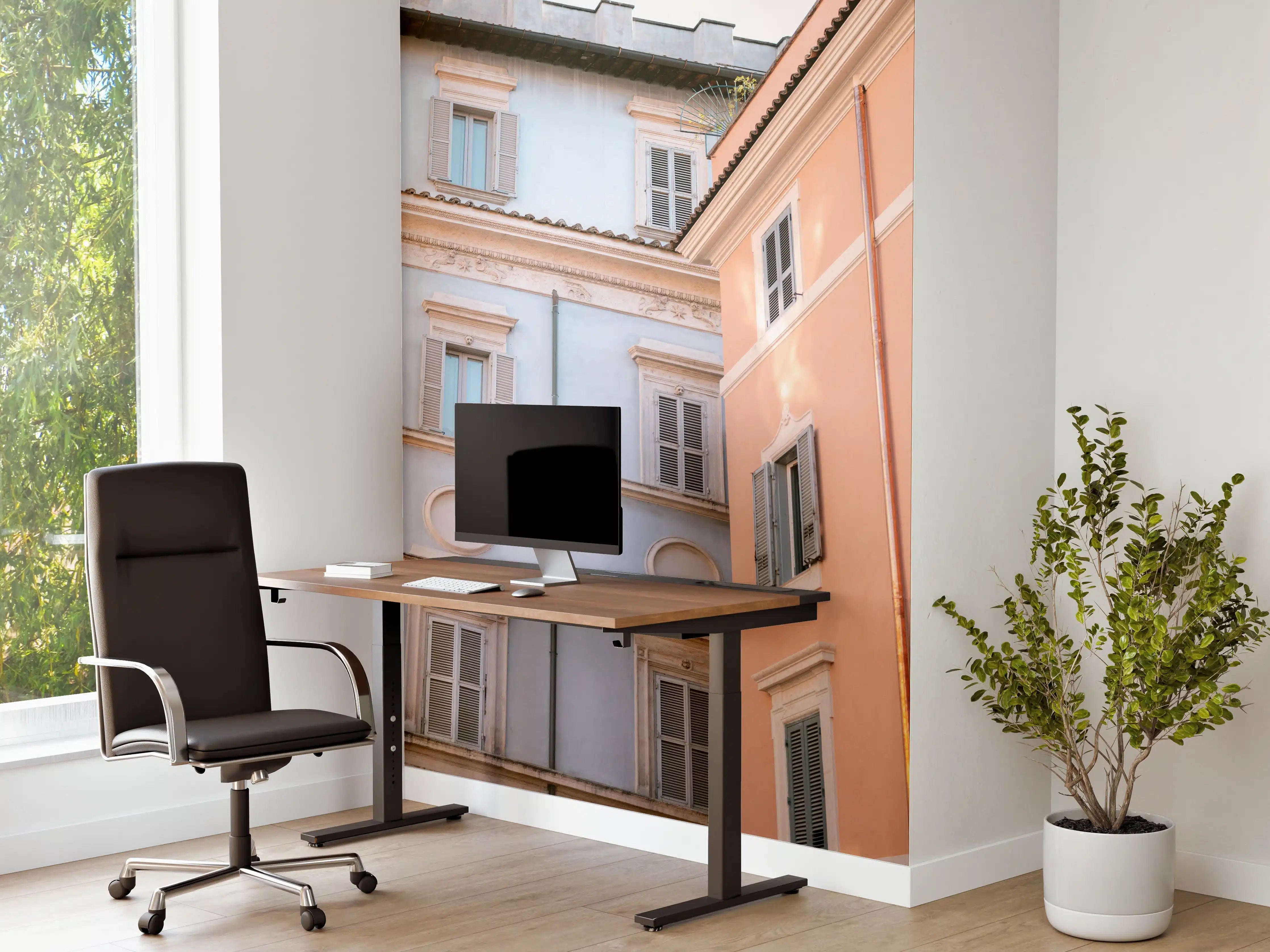 Büro Wandgestaltung - Trastevere in Flieder und Pink