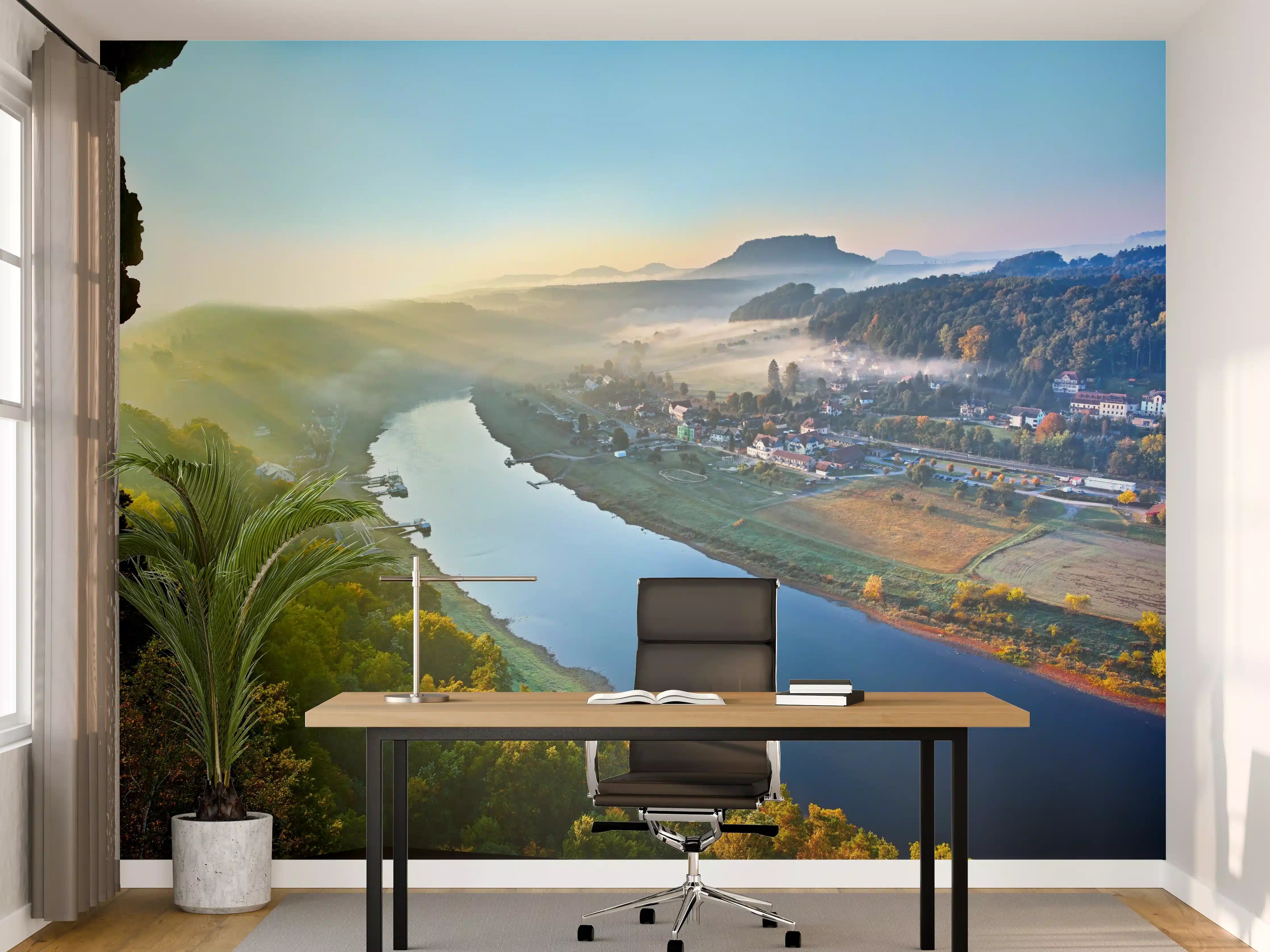 Büro Wandgestaltung - Traumhafter Ausblick Elbsandsteingebirge