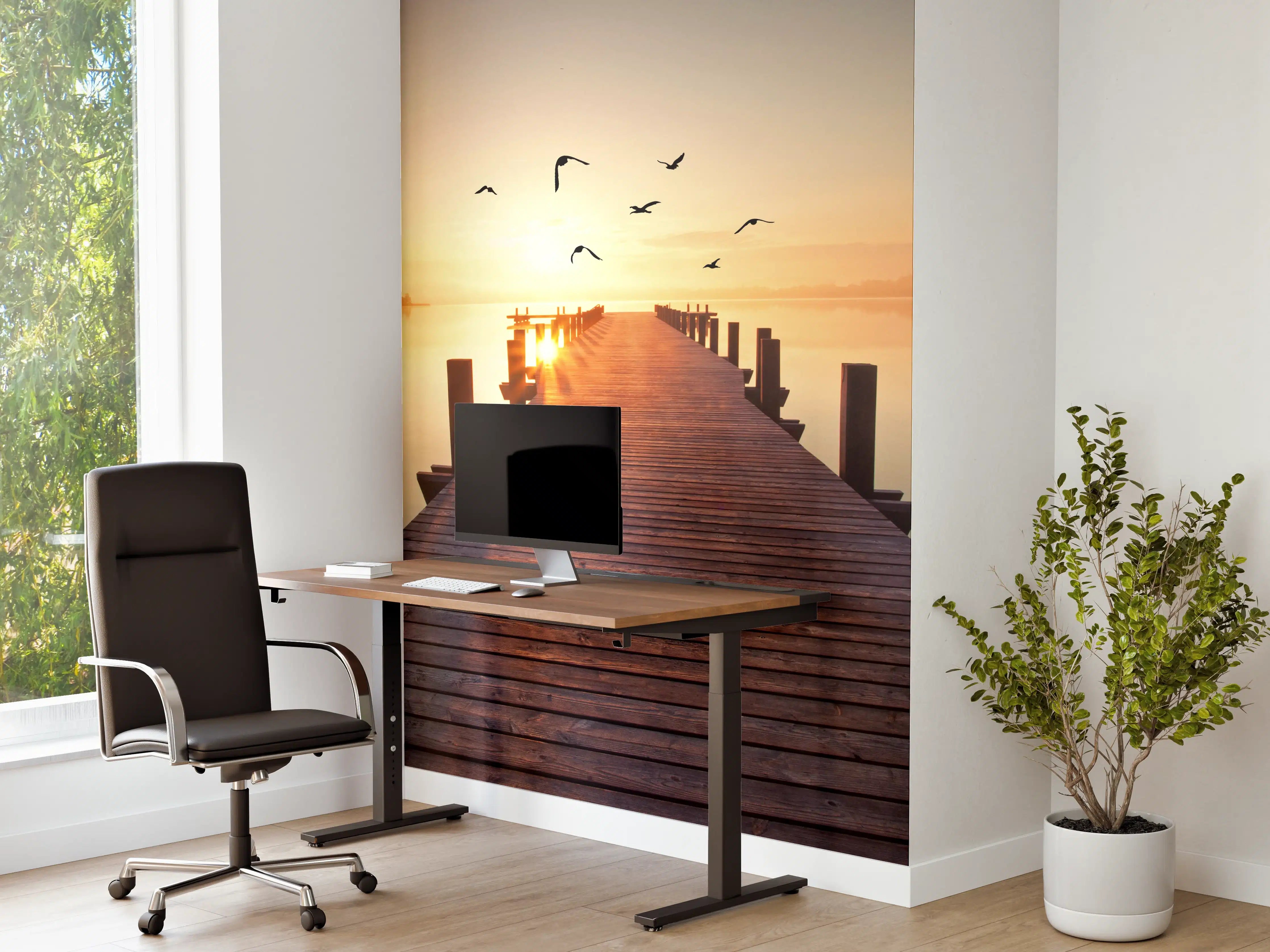 Büro Wandgestaltung - Traumhafter Ausblick vom Bootssteg