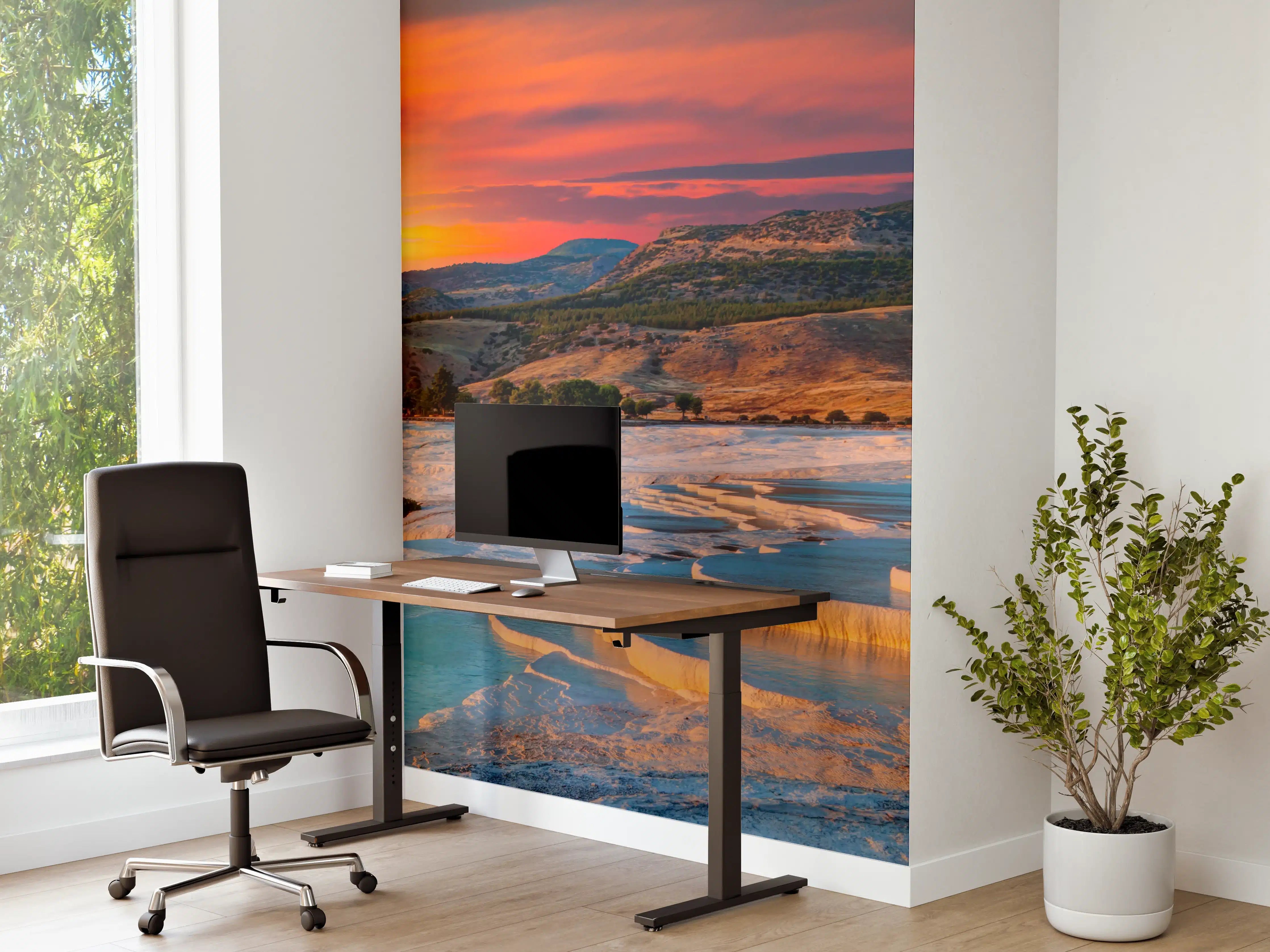 Büro Wandgestaltung - Travertinbecken in Pamukkale am Abend