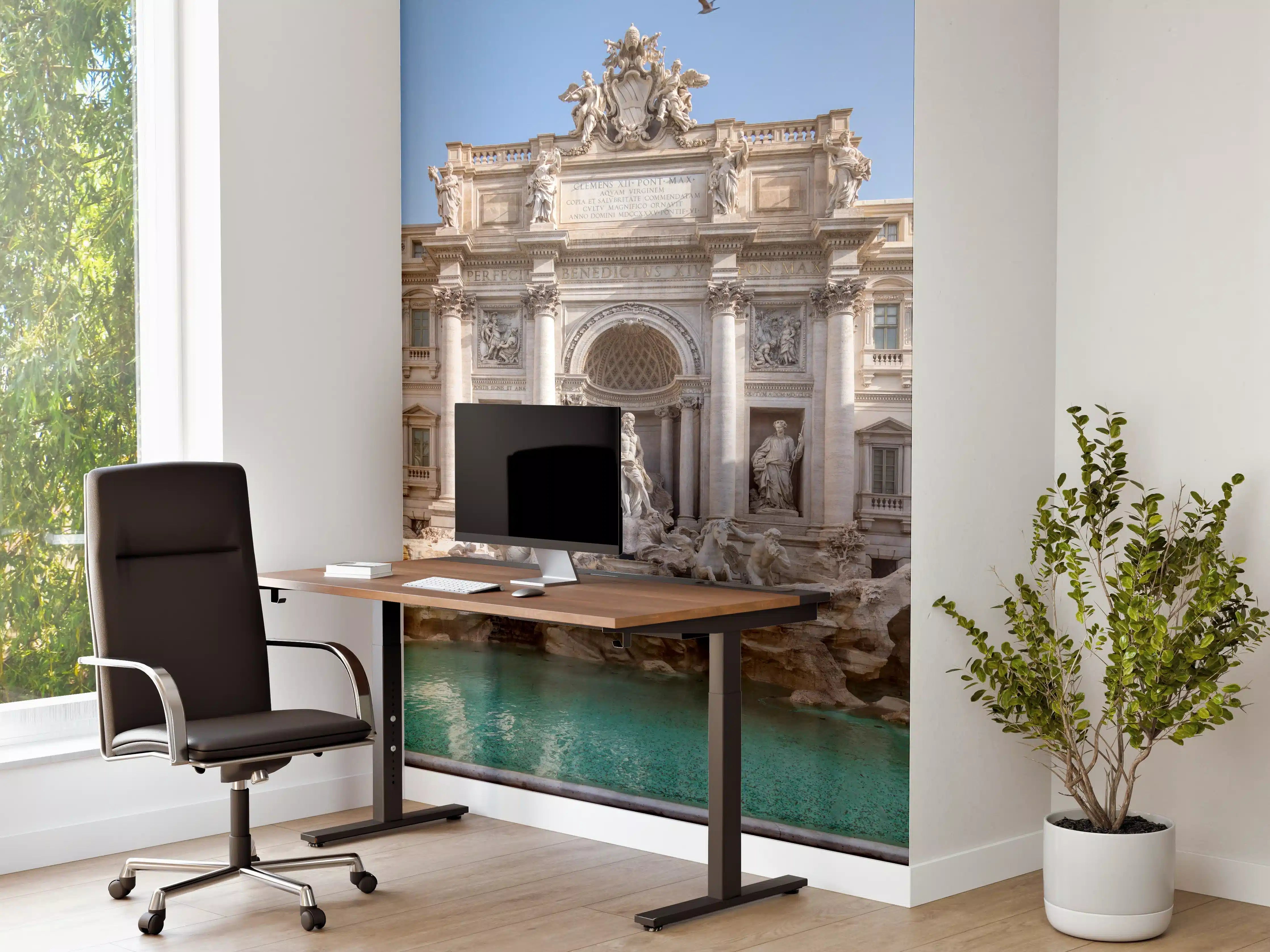 Büro Wandgestaltung - Trevi-Brunnen am Morgen in Rom