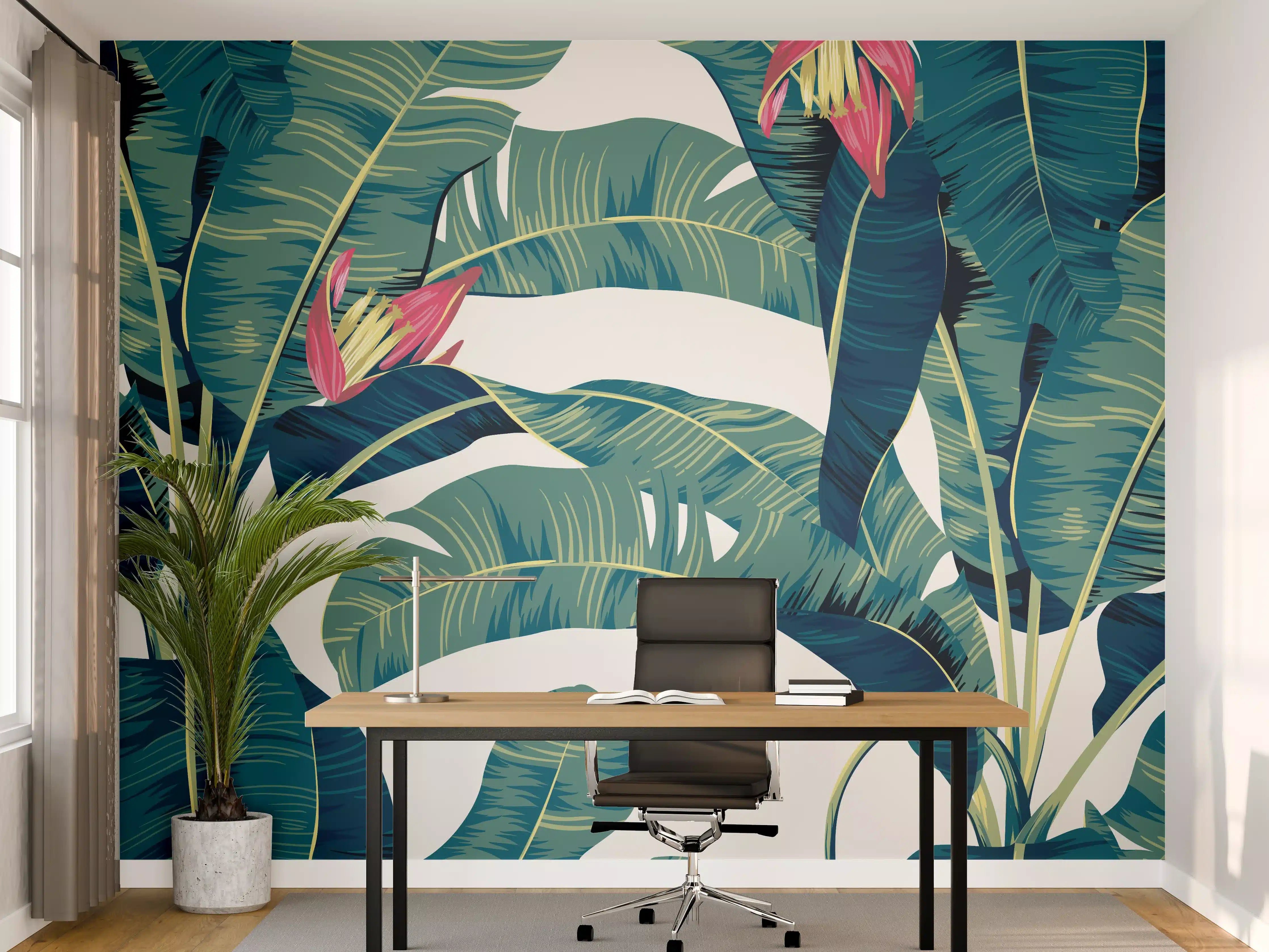 Büro Wandgestaltung - Tropisch Grün