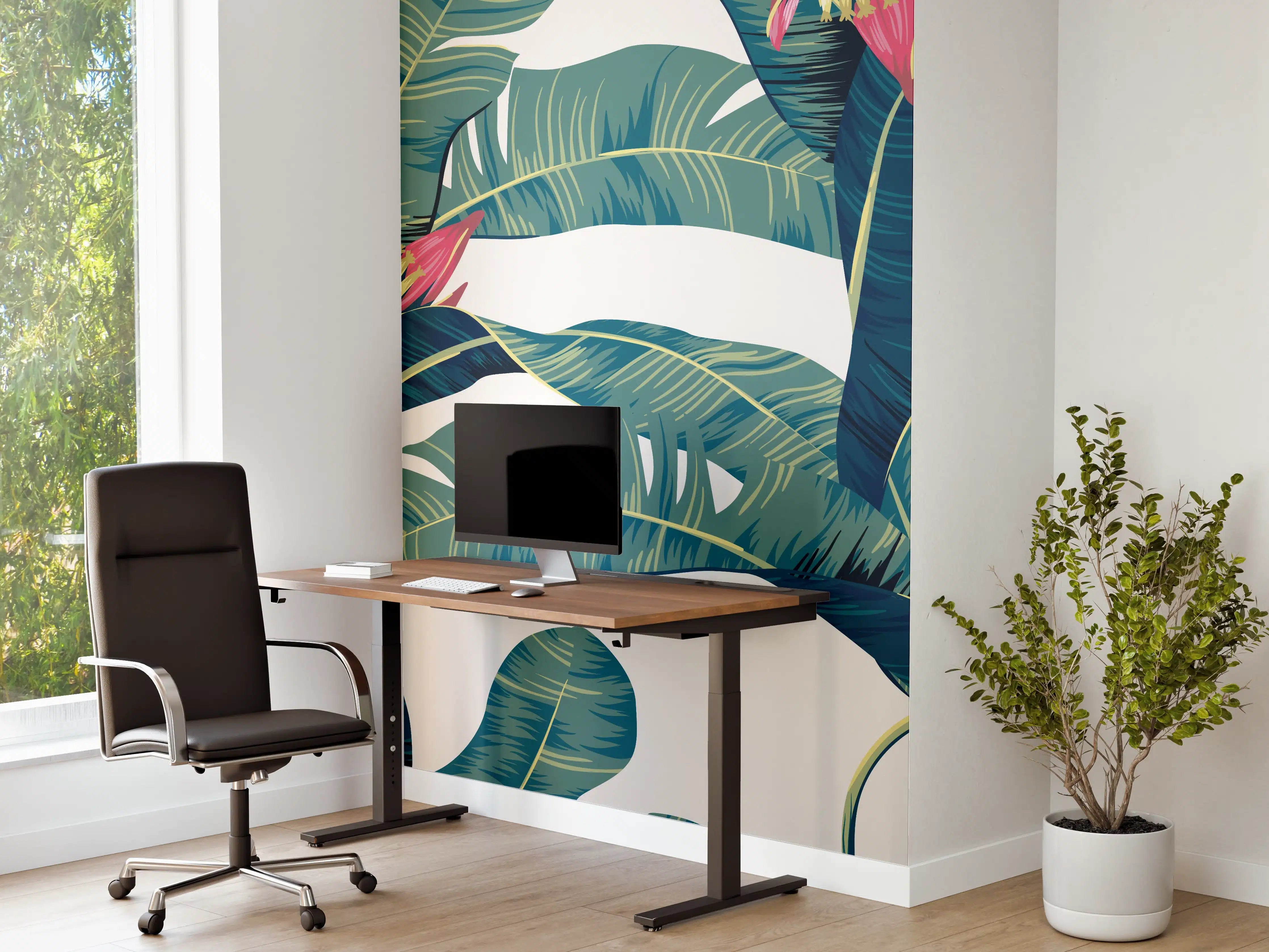 Büro Wandgestaltung - Tropisch Grün