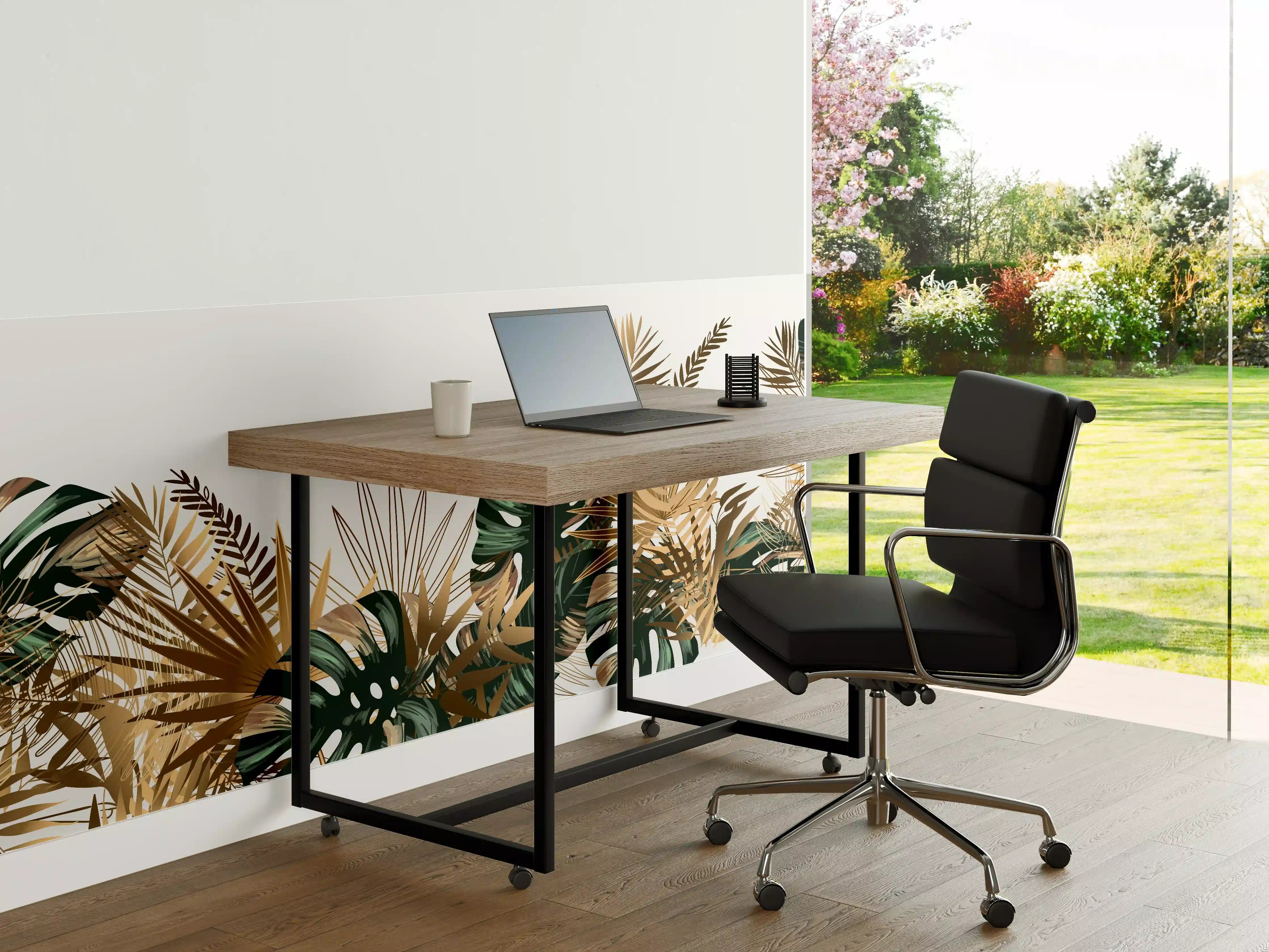 Büro Wandgestaltung - Tropische Gold-Palmen Dekor