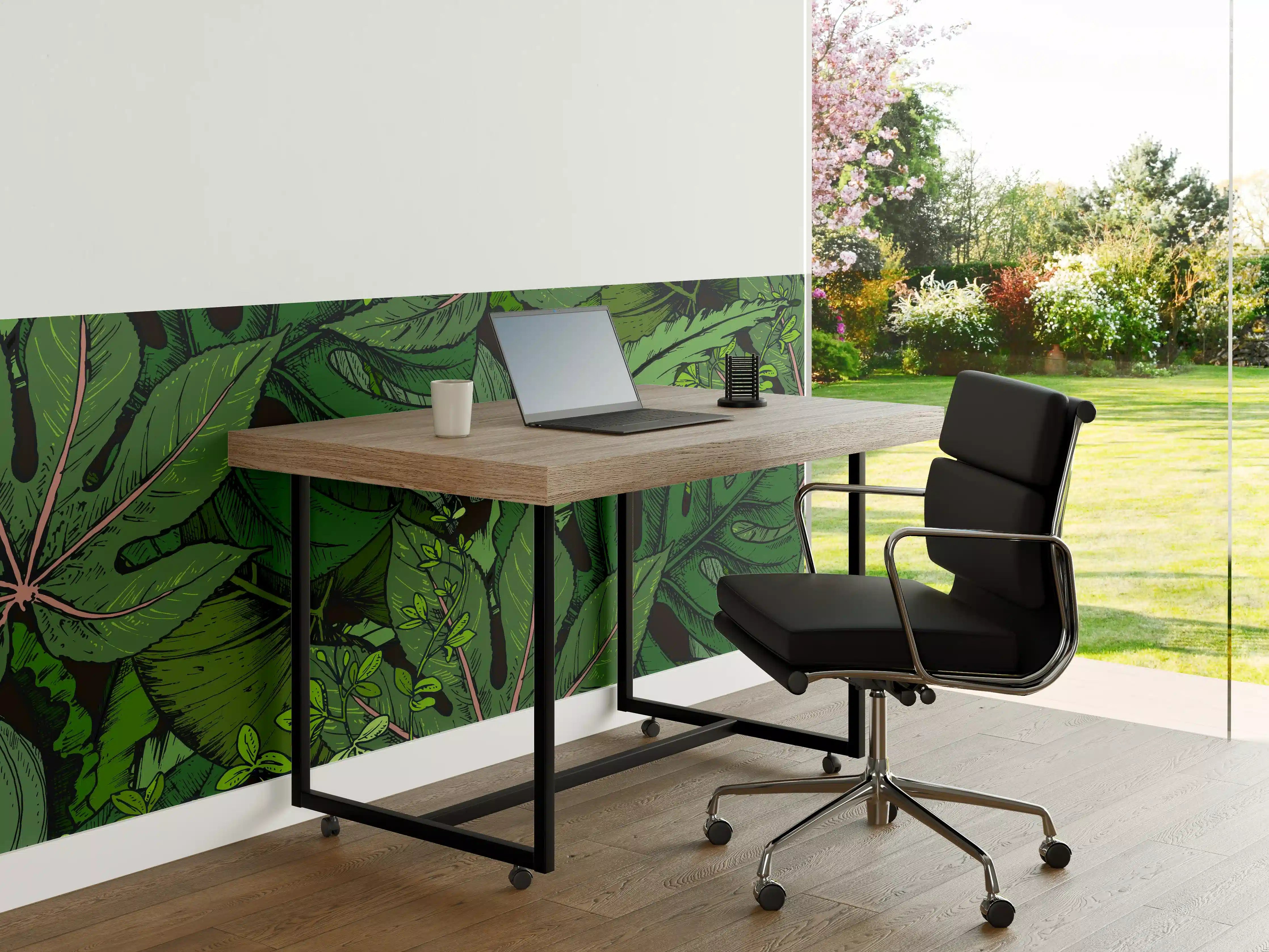 Büro Wandgestaltung - Tropische Monstera-Blätter Grün