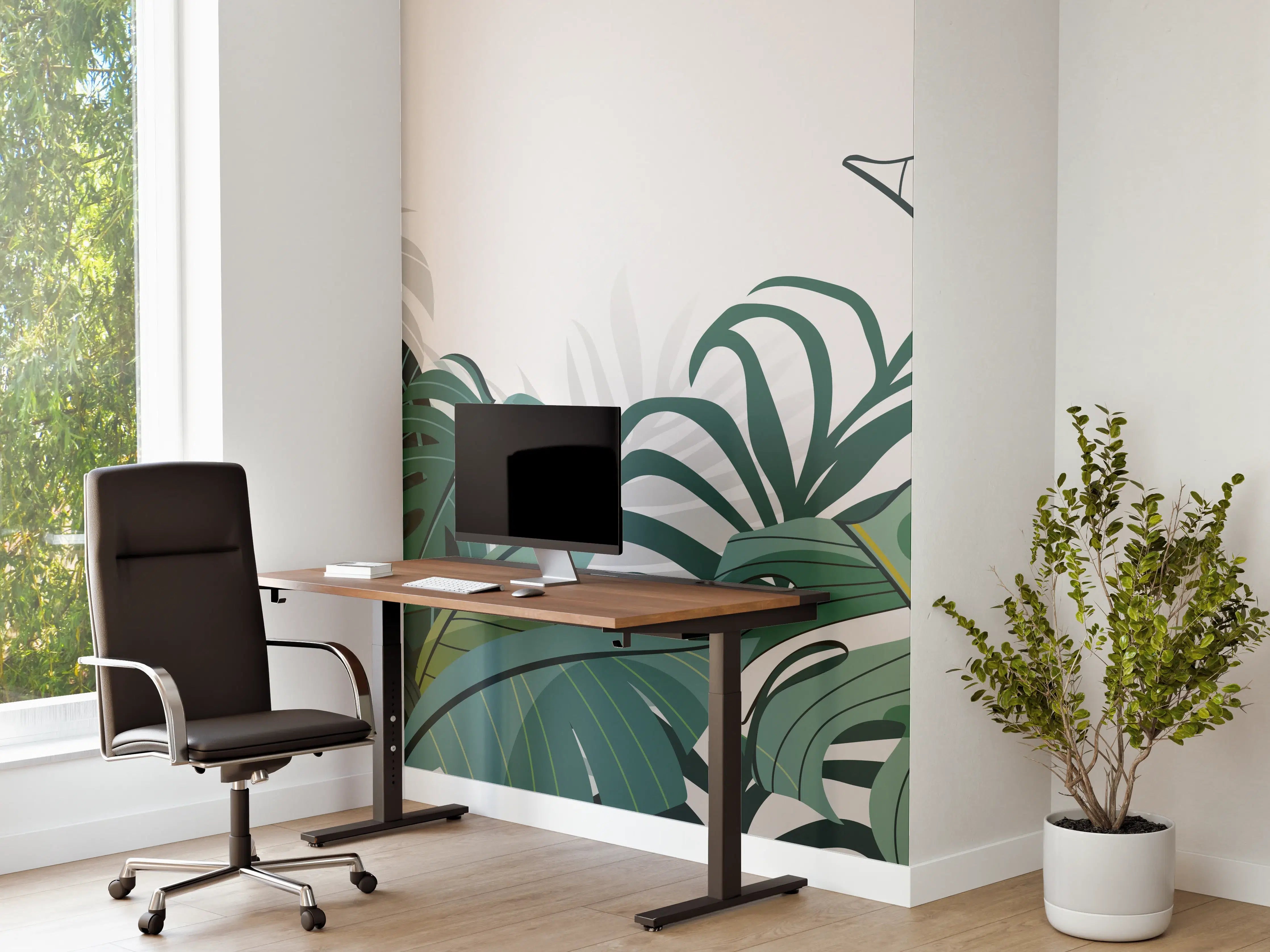 Büro Wandgestaltung - Tropische Pflanzen Illustration