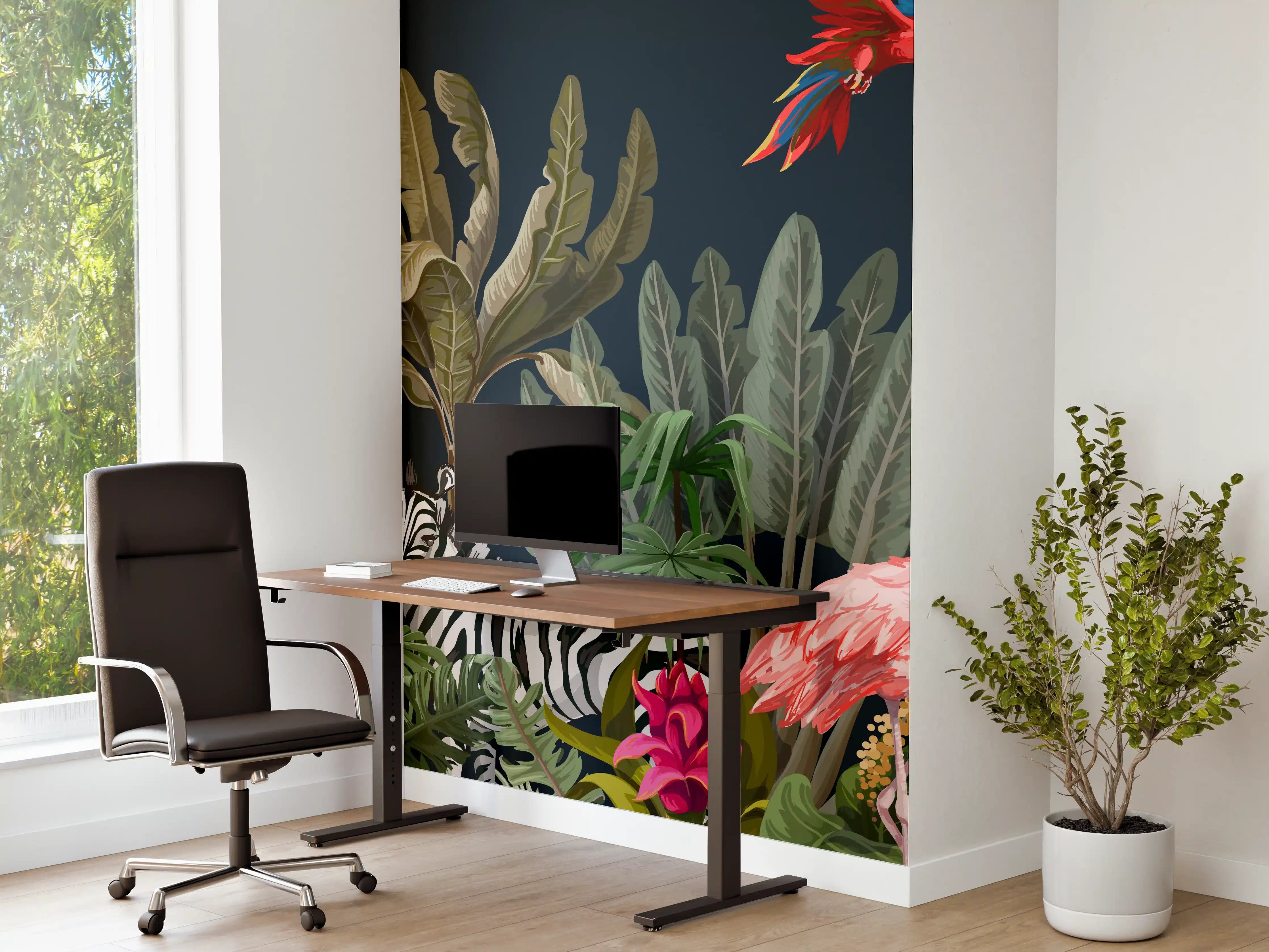 Büro Wandgestaltung - Tropische Pflanzen & Tiere