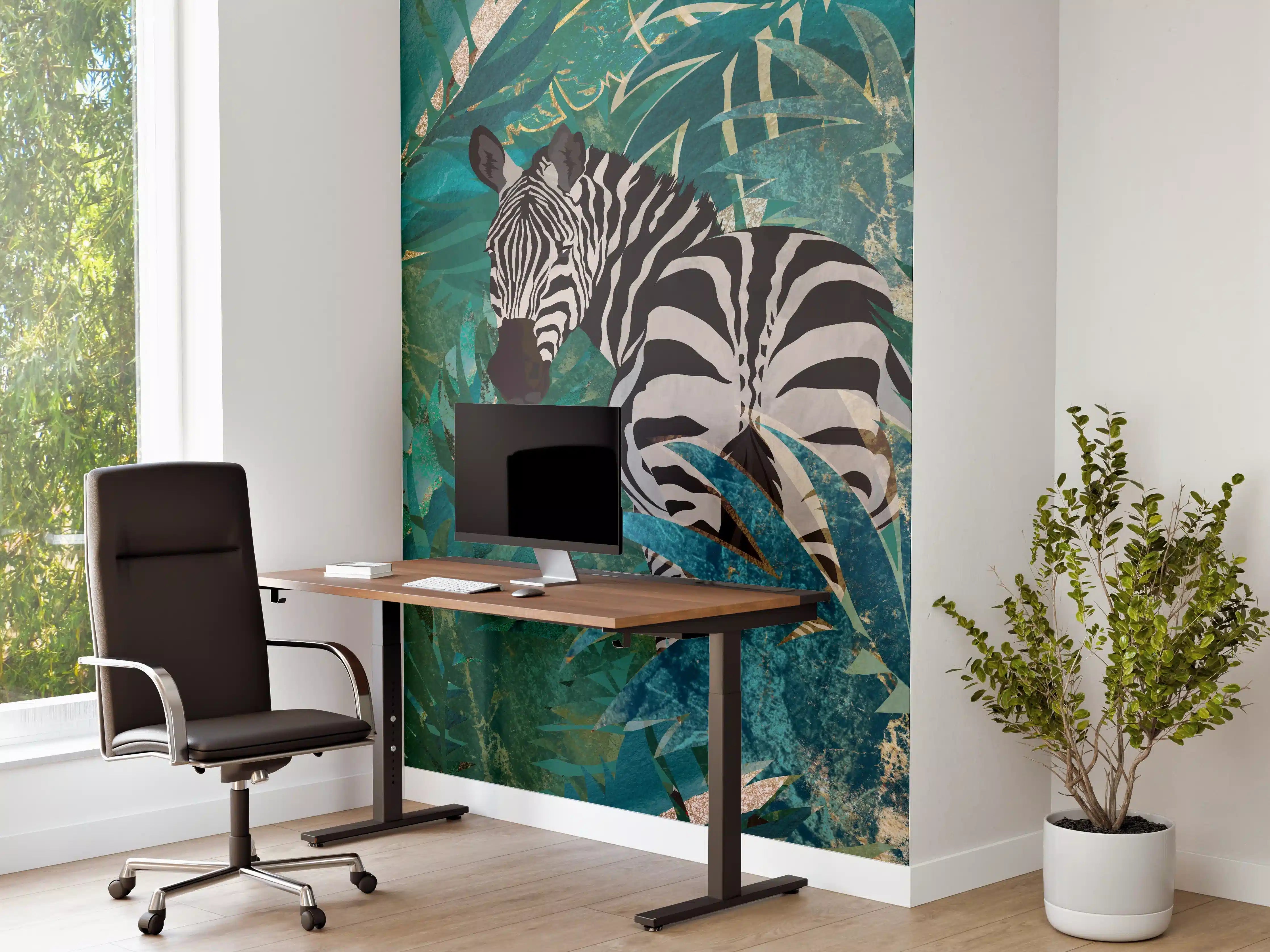 Büro Wandgestaltung - Tropische Zeichnung - Zebra