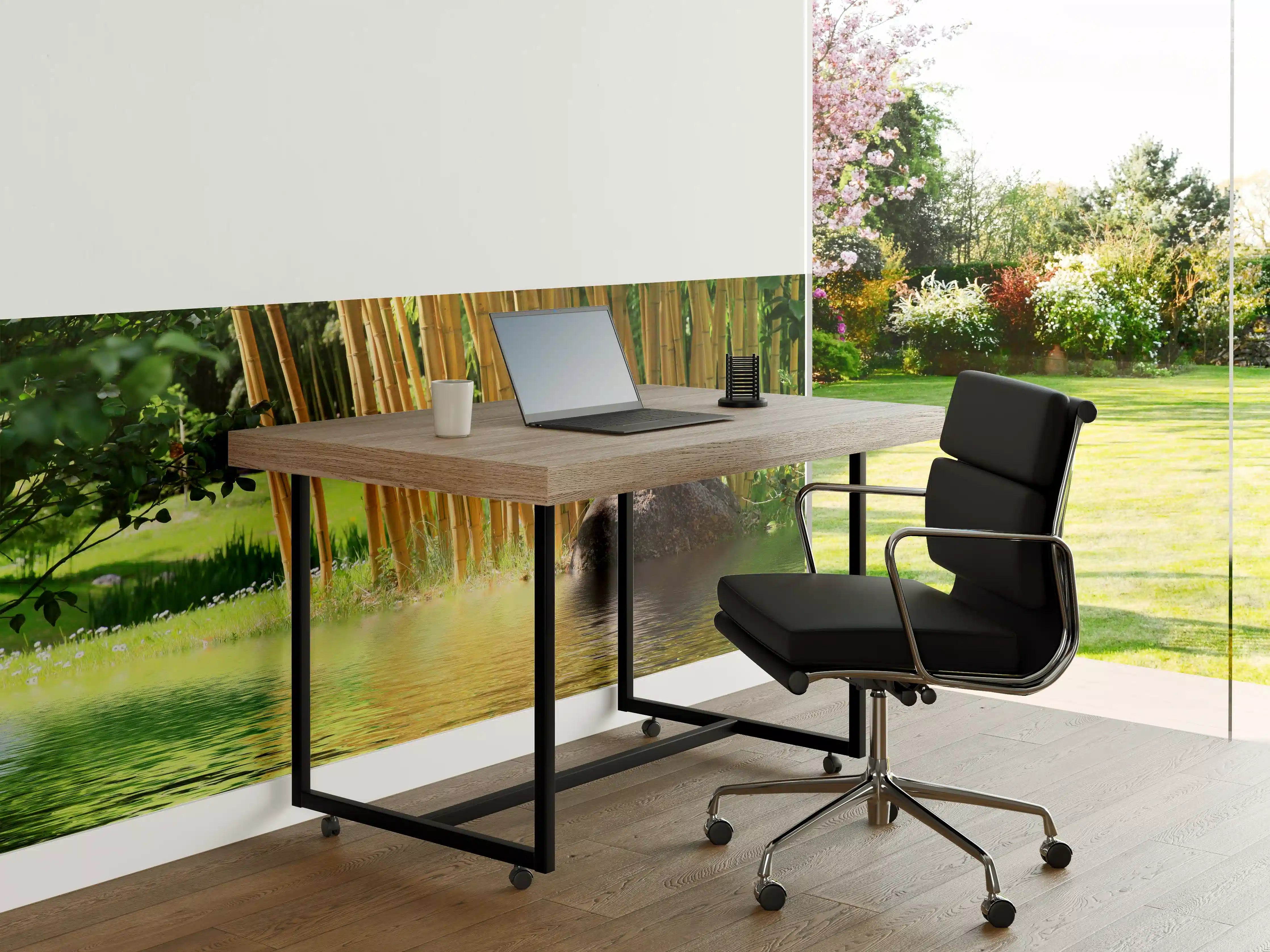 Büro Wandgestaltung - Tropischer Bambuswald mit See in Zentralasien