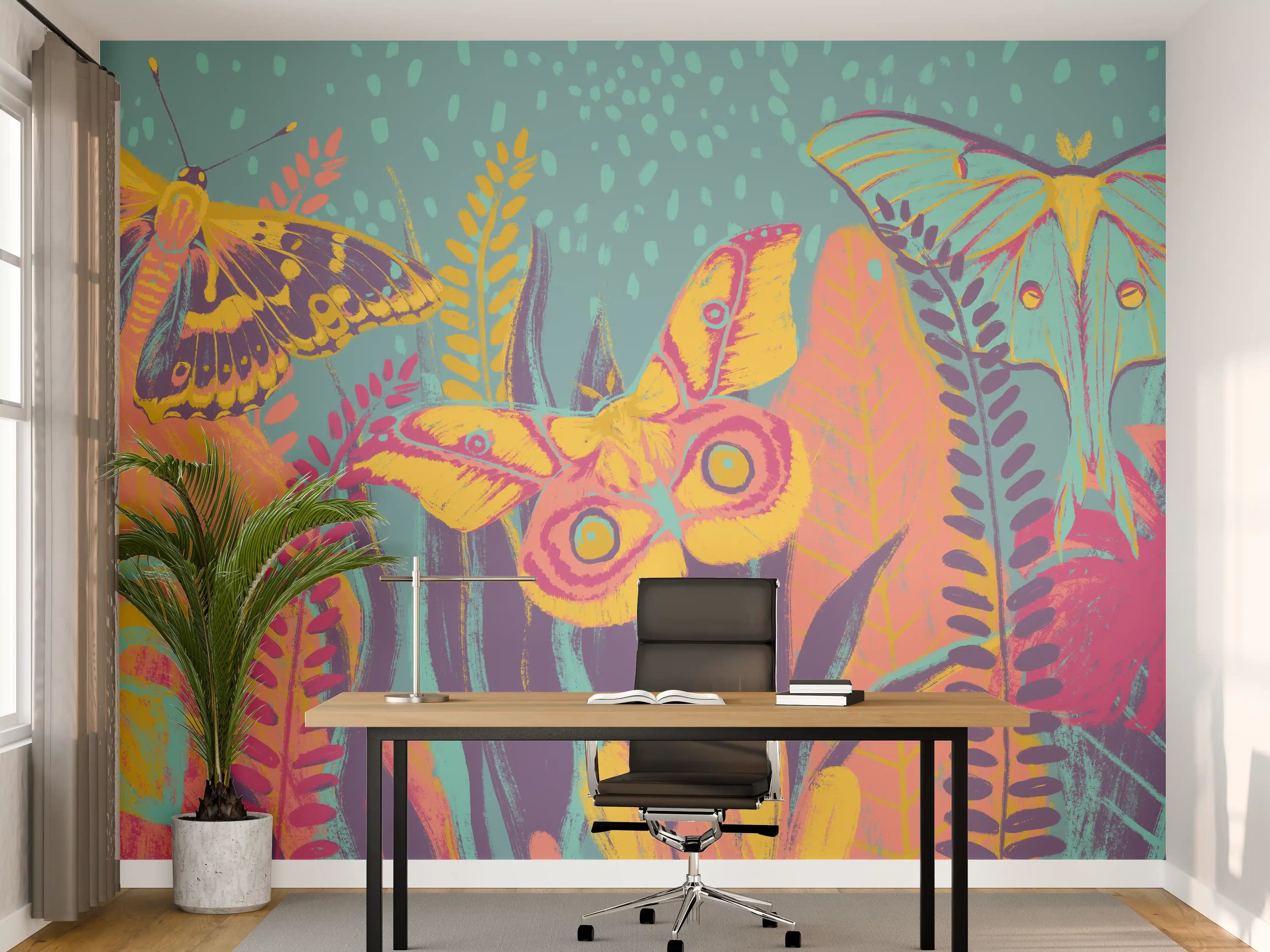 Büro Wandgestaltung - Tropischer Blick - Bunt